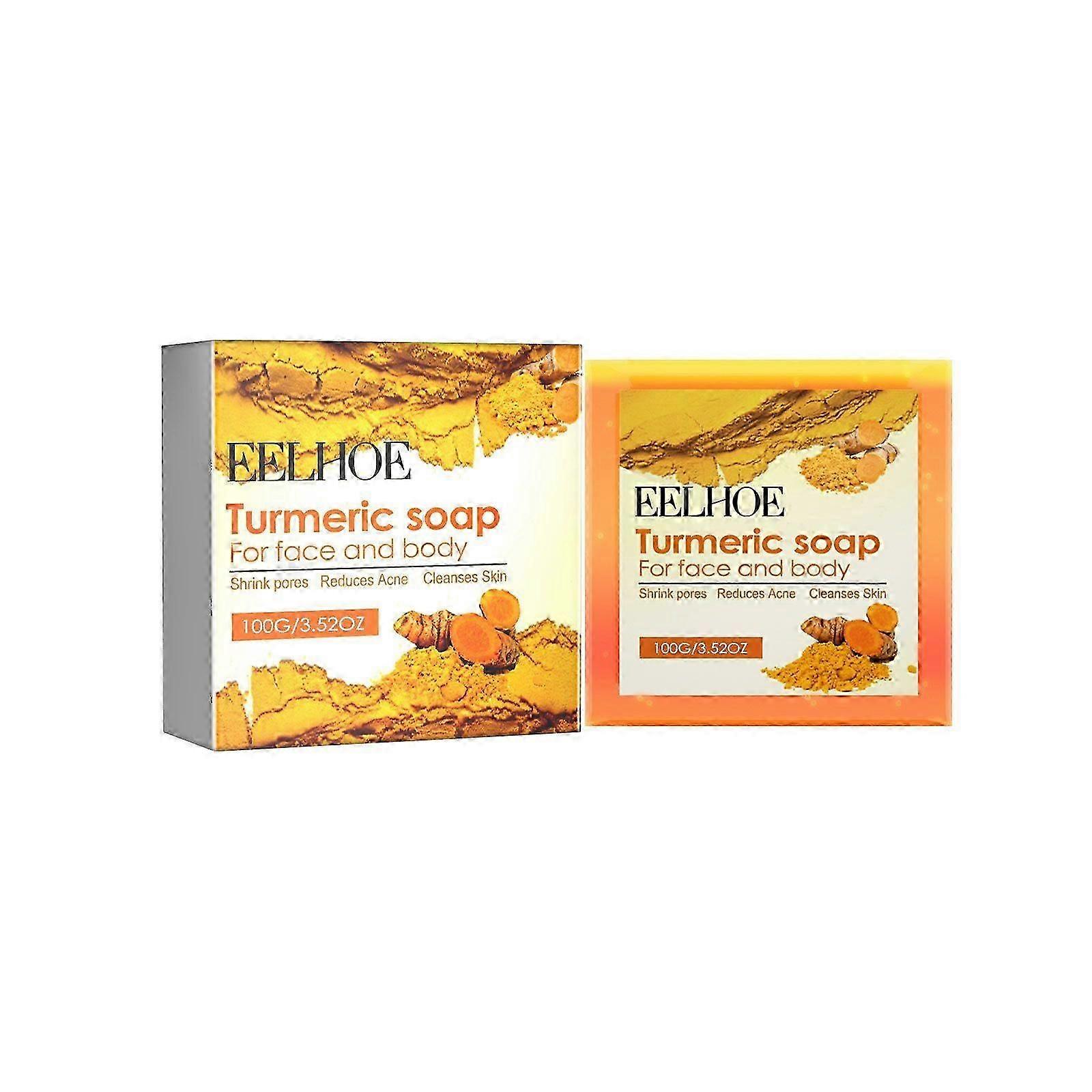 Eelhoe Turmeric Facial Soap Deep Cleansing Pores Moisturizing And Nourishing Refreshing Facial Skin Facial Soap