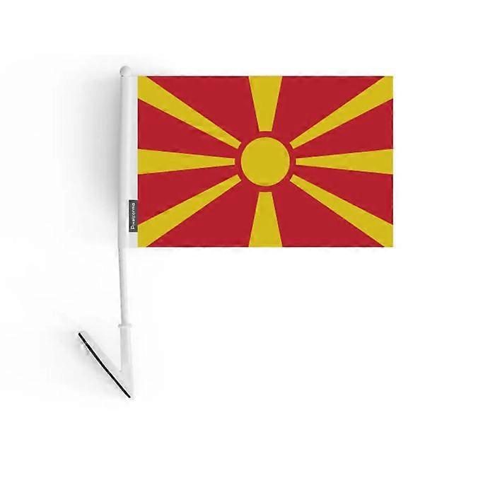 Adhesive Flag – North Macedonia – 14 x 21 cm – Soft Polyester – Easy to Stick – 1 piece