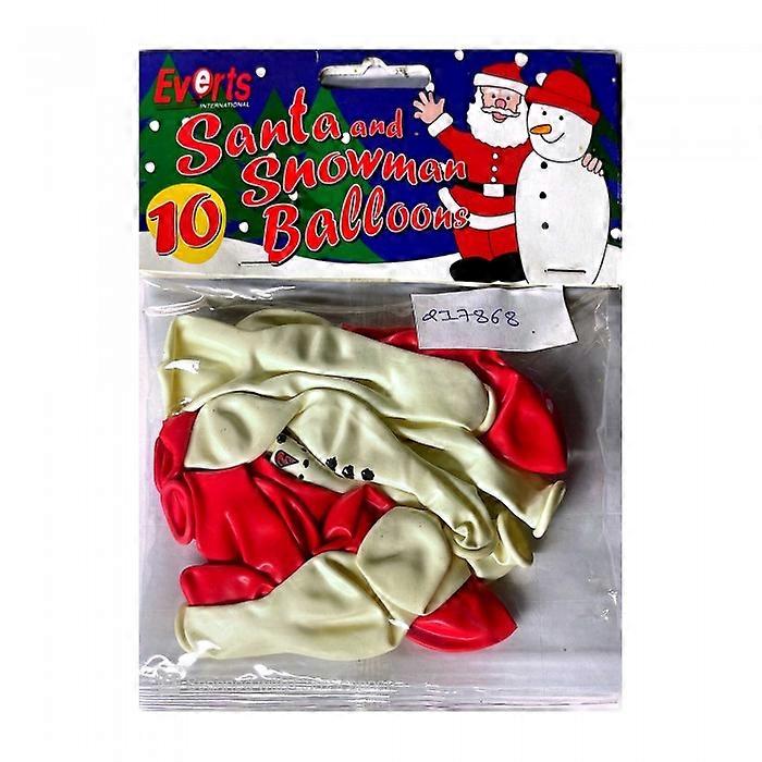 Everts Latex Santa And Snowman Balloons (Pack of 10)