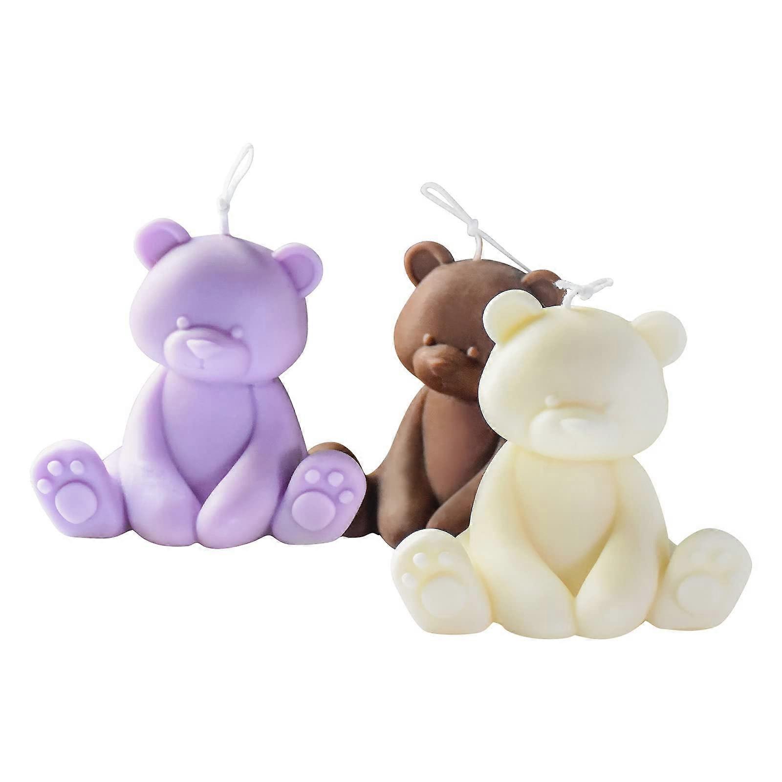 Candle Molds Silicone 3D Bear Shape for Handmade Soap and Wax Resin Crafts, Durable Flexible Mould (SXY112)