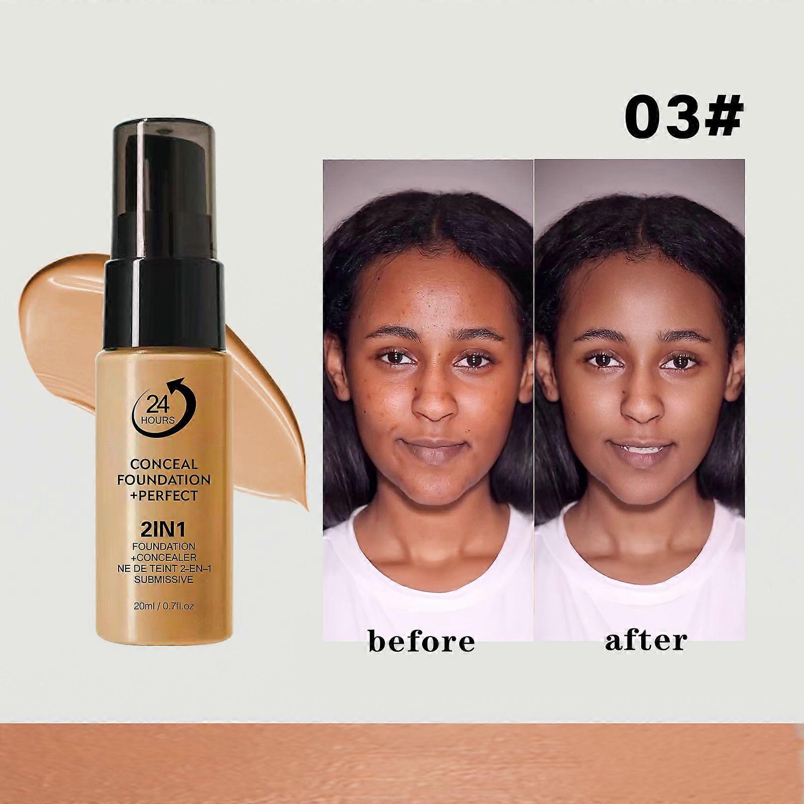 Base de maquillaje 2 en 1 Conceal & Perfect, fórmula ligera y transpirable con cobertura 24H a prueba de sudor y control de aceite
