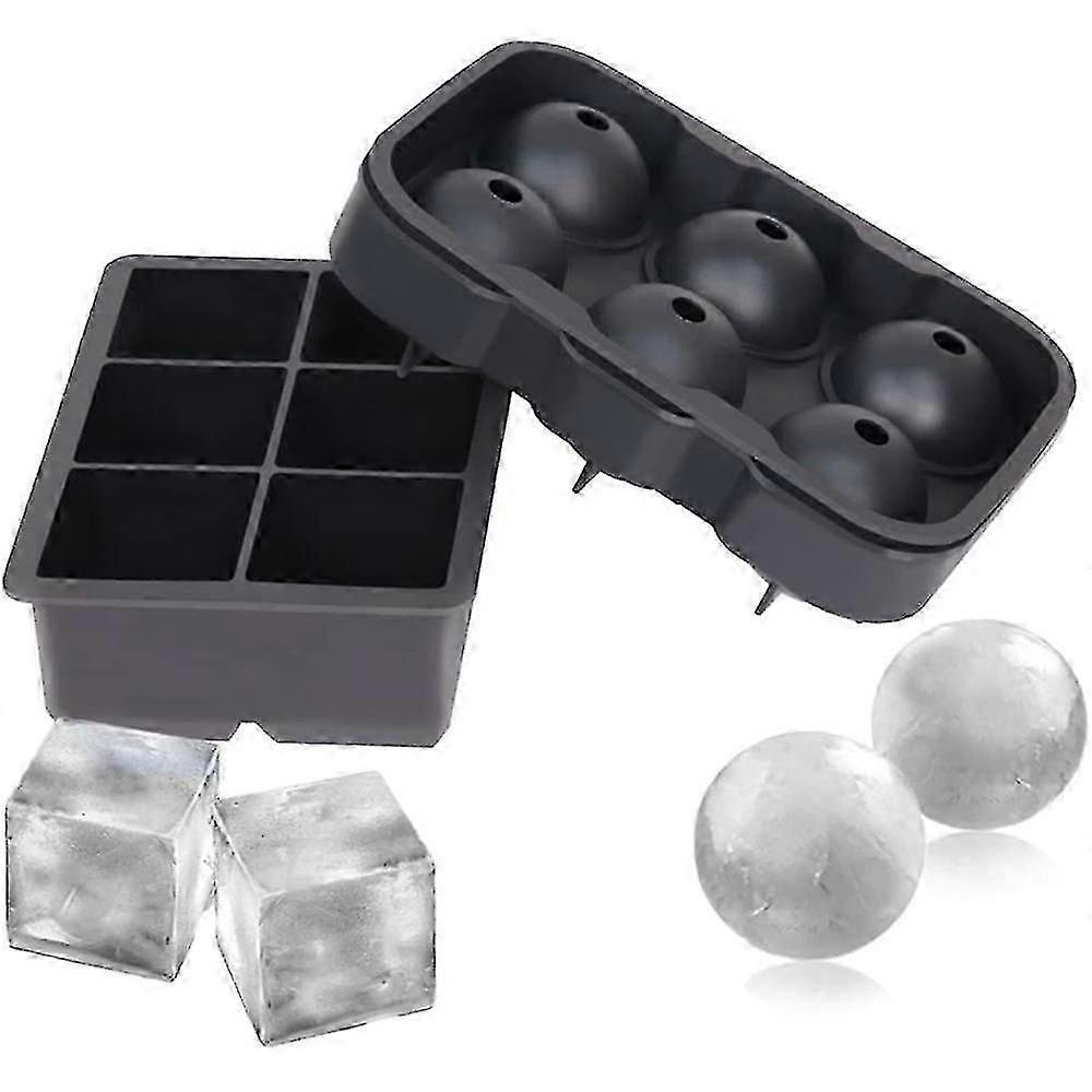Ice Cube Tray Set Of 2, Large Square Ice Cube Mold, Bpa Free