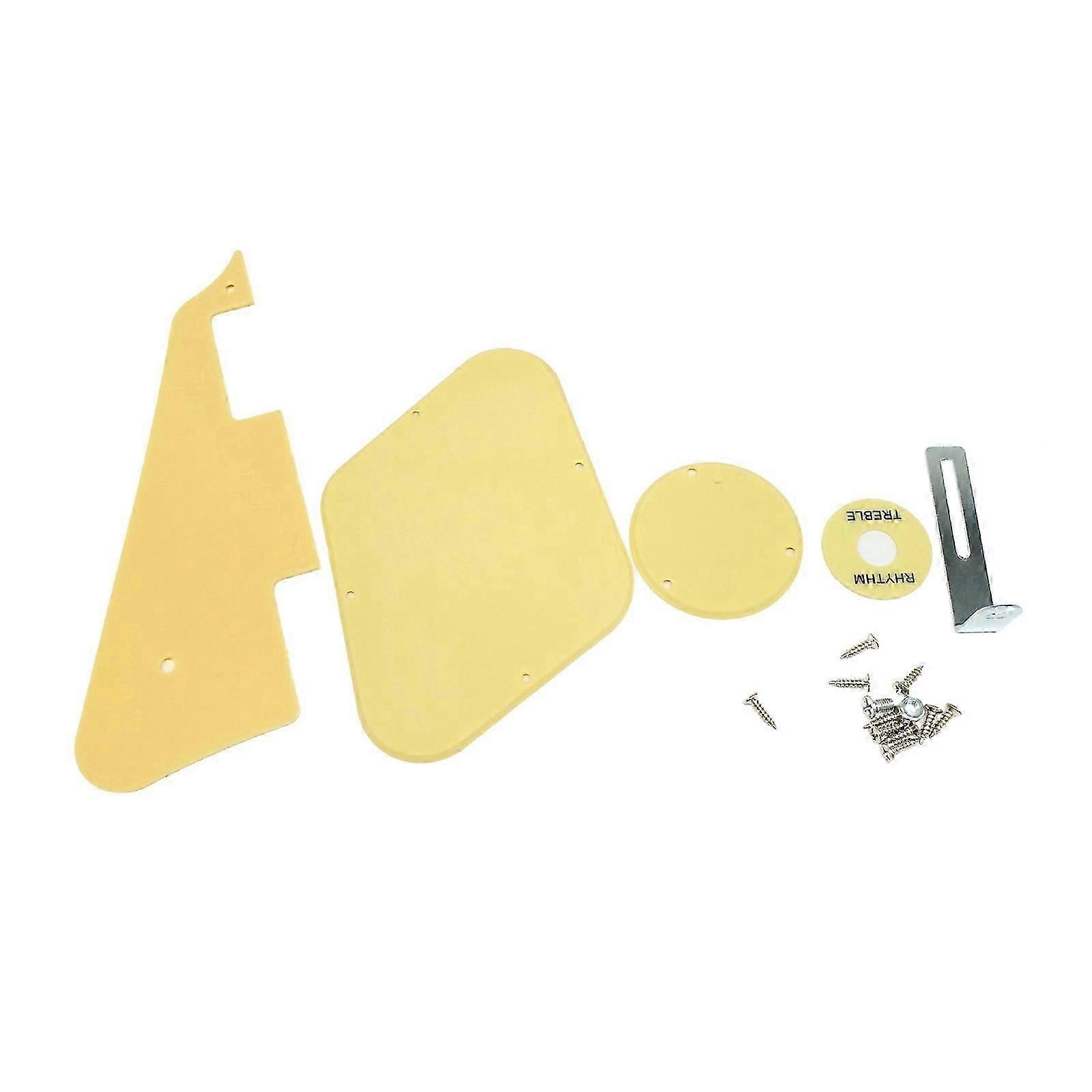 Set of Pickguard Control Backplate Selector Switch Cover Toggle Switch Rings Bracket Mounting Screws for Standard Guitar  Yellow