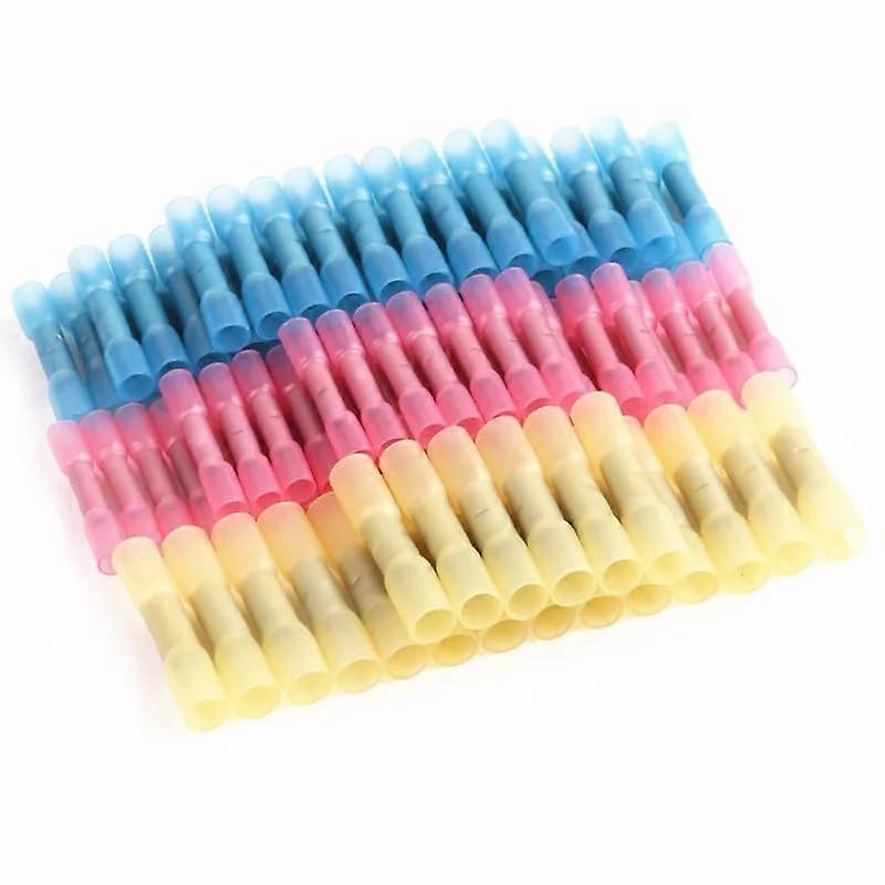 100pcs Heat Shrink Terminals Solder Connectors Wire Electrical Butt Splice Connectors Insulated Crimp