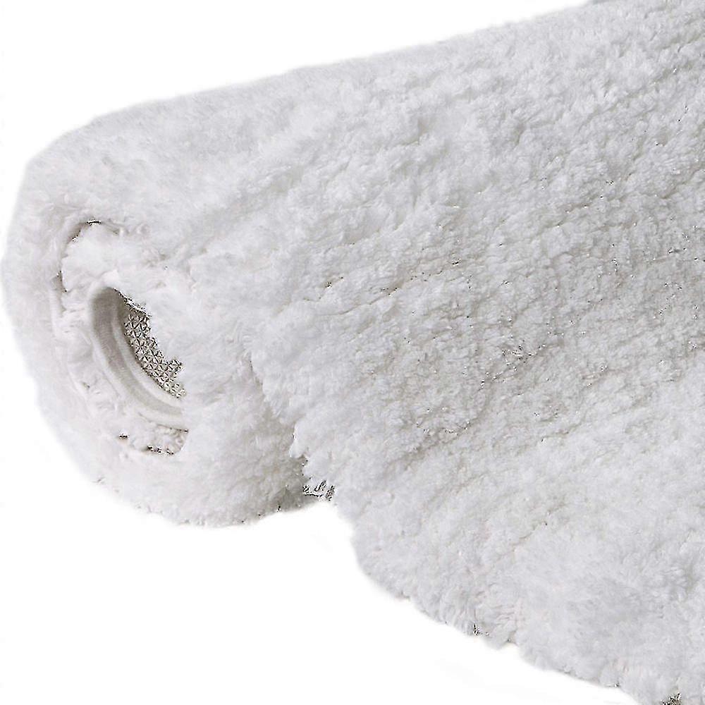 31" X 19" Weiche, zottelige Badematte, rutschfester Gummi-Badevorleger, luxuriöse Mikrofaser-Badezimmer-Fußmatten, wasserabsorbierend, weiß