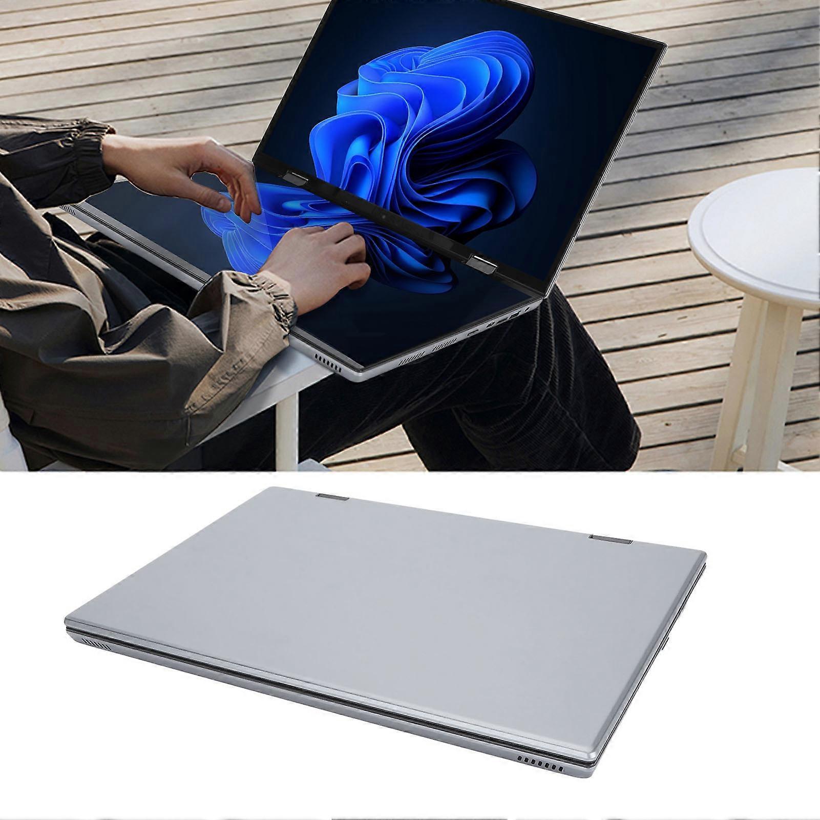 Ordinateur portable à double écran tactile de 14 pouces 16G DDR4 512G SSD 2.2K HD 2240X1440 Résolution 5000mAh Ordinateur portable pour les entreprises 100-240V Prise UE
