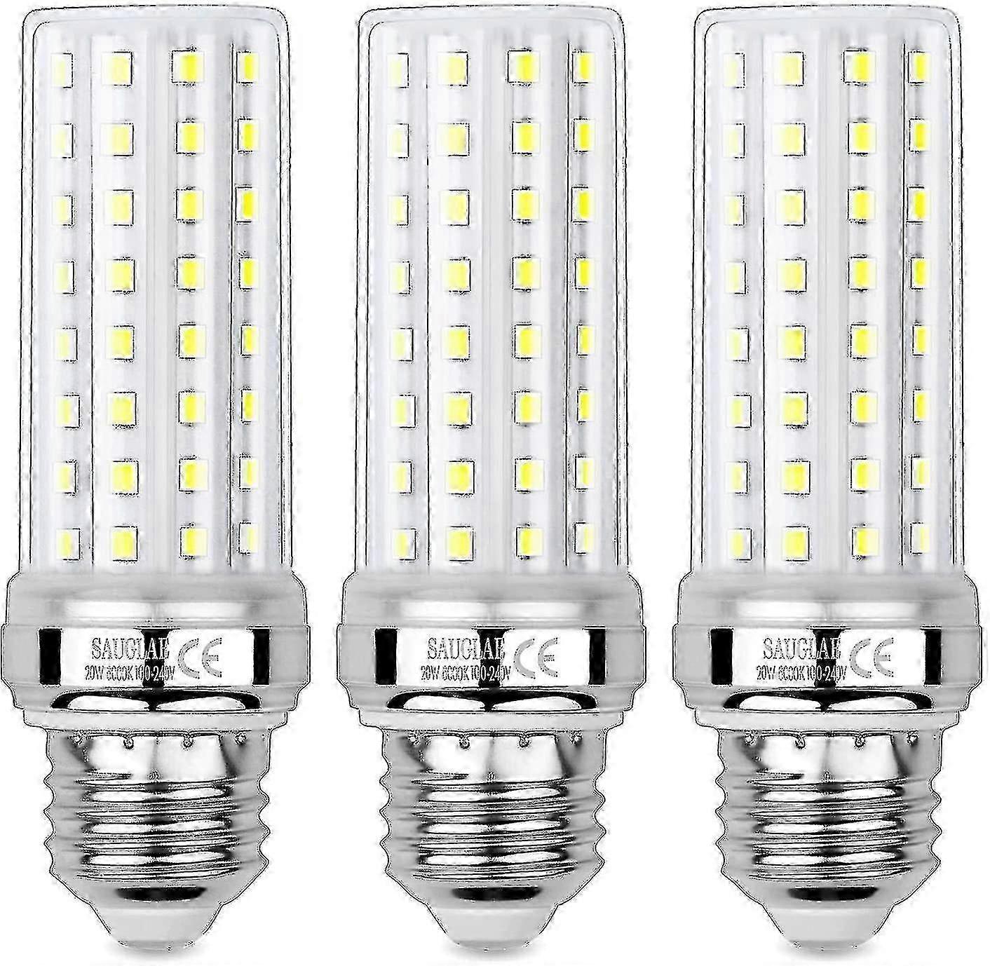 3pcs 20W LEDコーン電球150W相当6000KクールホワイトE27ベース