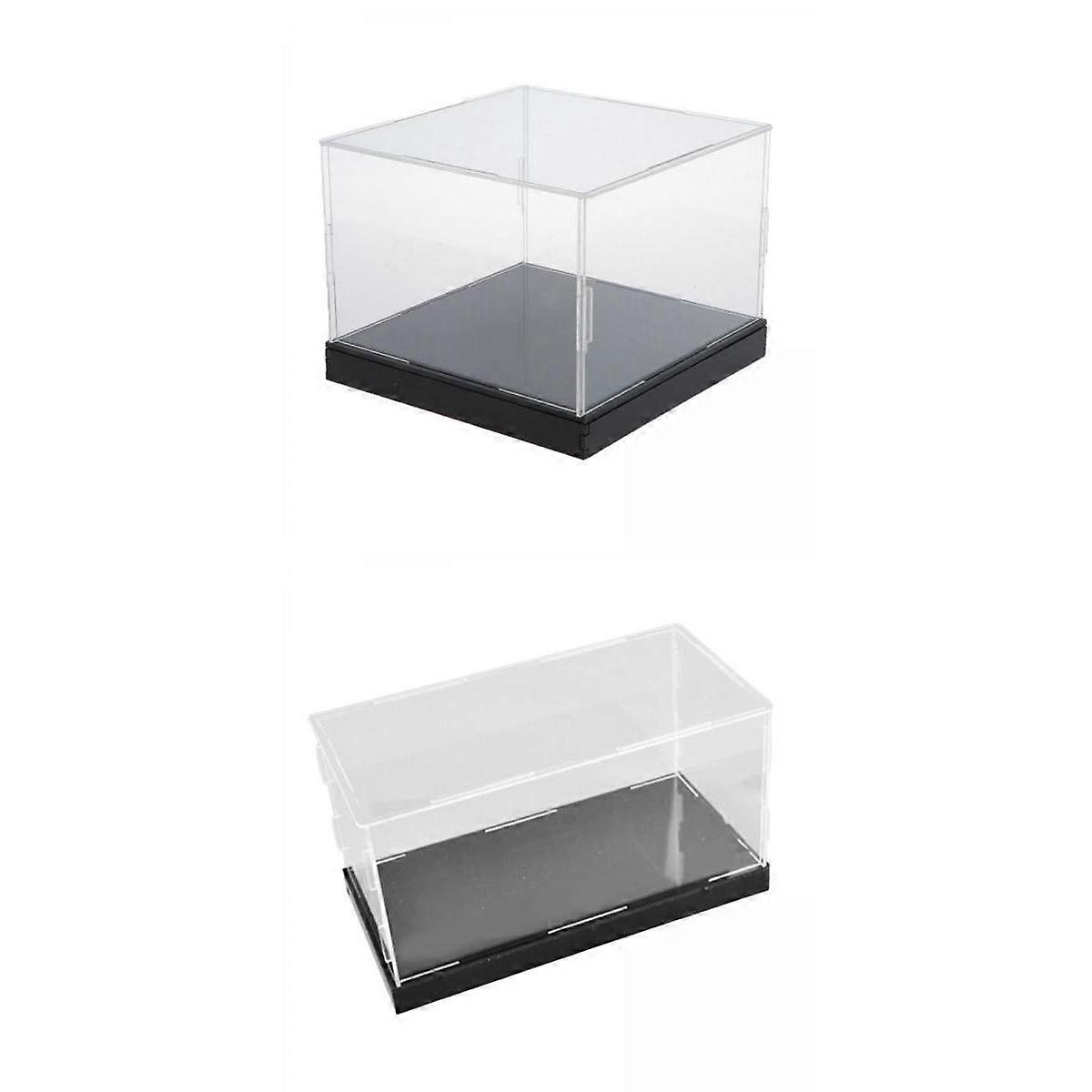 2 Pieces Acrylic Display Box Multipurpose Cases for Miniature