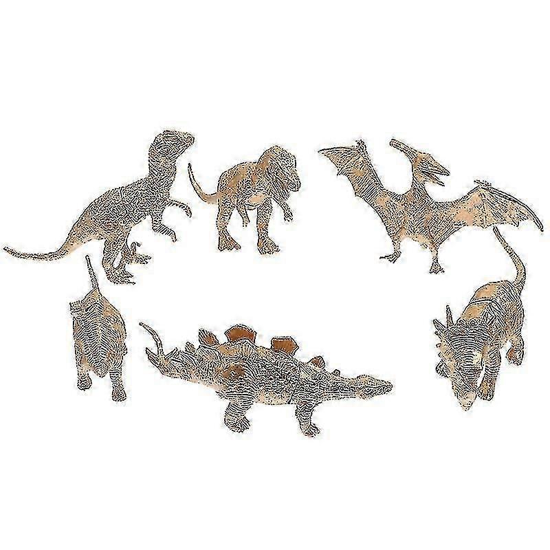 14X4.5x4cm Golden Toy Playsets 6pcs Simulation Dinosaurs Models Home Decorations Children Playthings