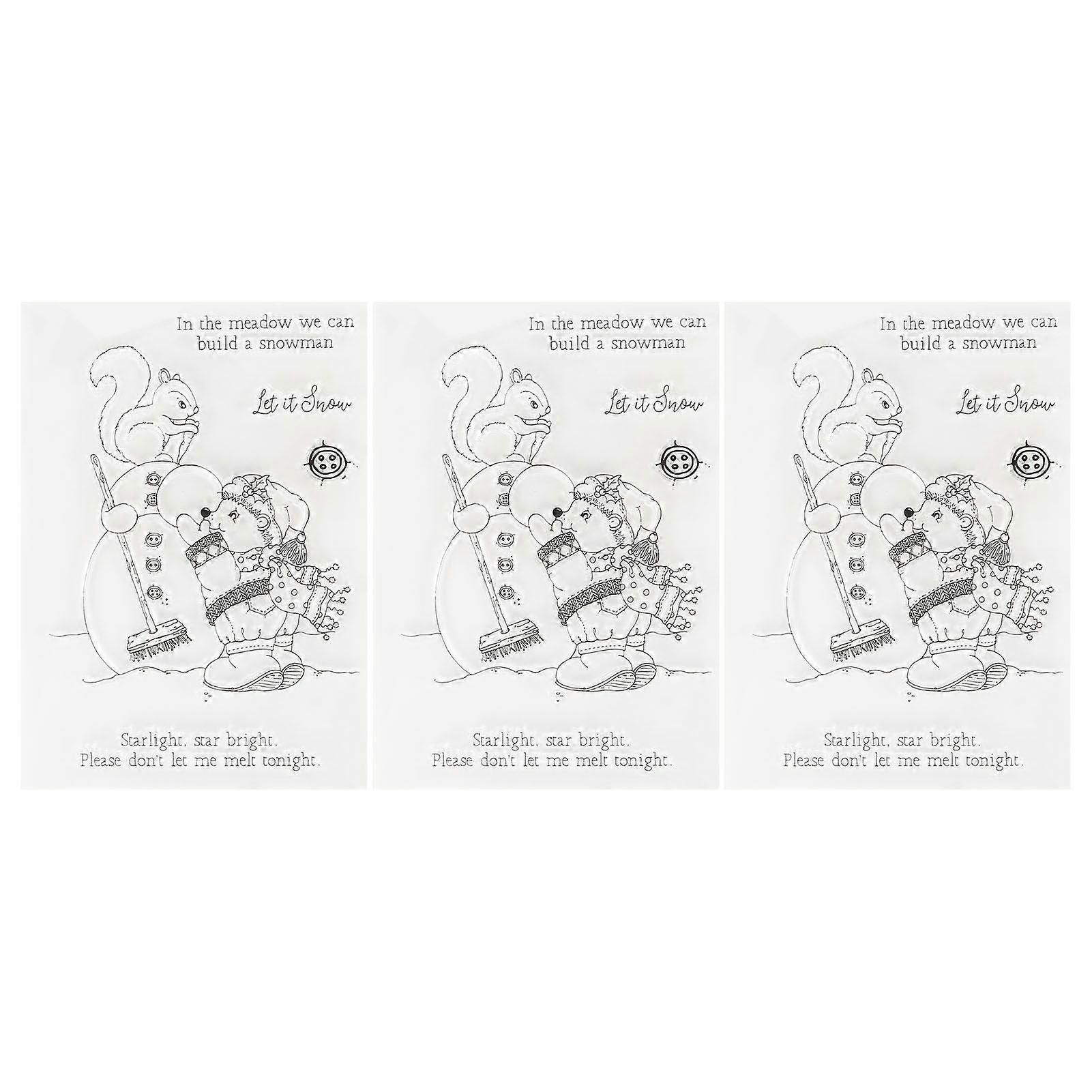 2025 Latest Model  3Pcs Clear Stamp Unique Snowman Design Recyclable