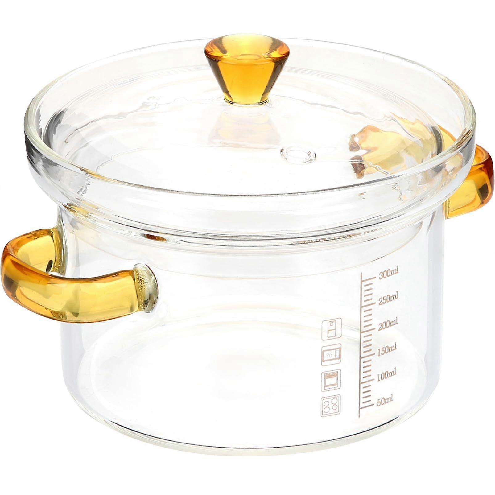 Glass Soup Storage Bowl With Mini Steamer Lid And Integrated Scale For Food Storage
