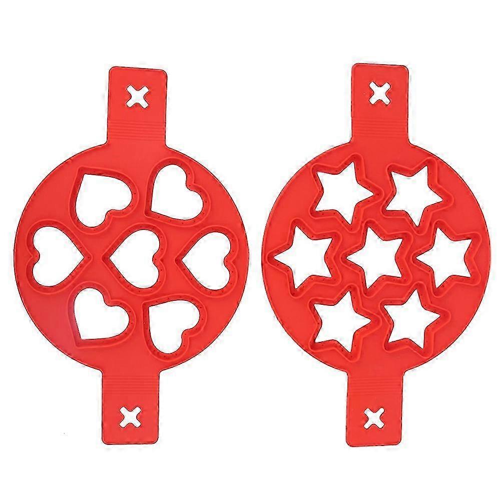 2Pcs Non-Stick Silicone Pancake Egg Mold Ring Kitchen Cooking Tool