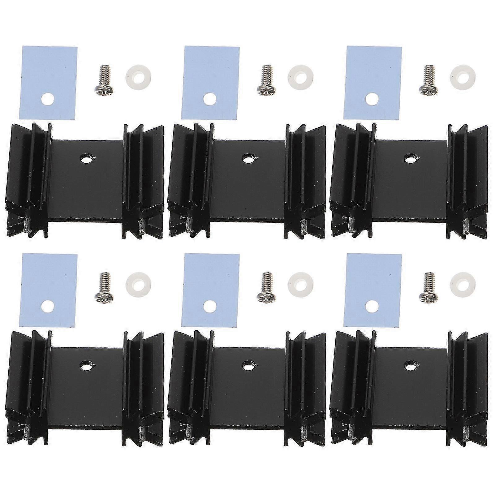 トランジスタ冷却用40pcs TO-220アルミニウムヒートシンク3.4x2.5cmシルバー