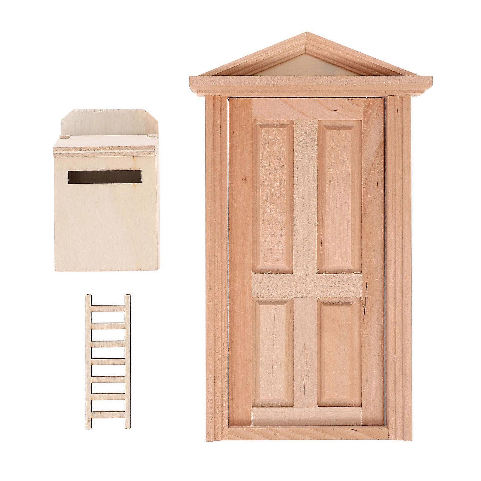 Miniature Furniture Doll House Doors Rectangular Shape Decorative Item For Doll House Decor 17.7X13.3cm Synthetic Material 1Set