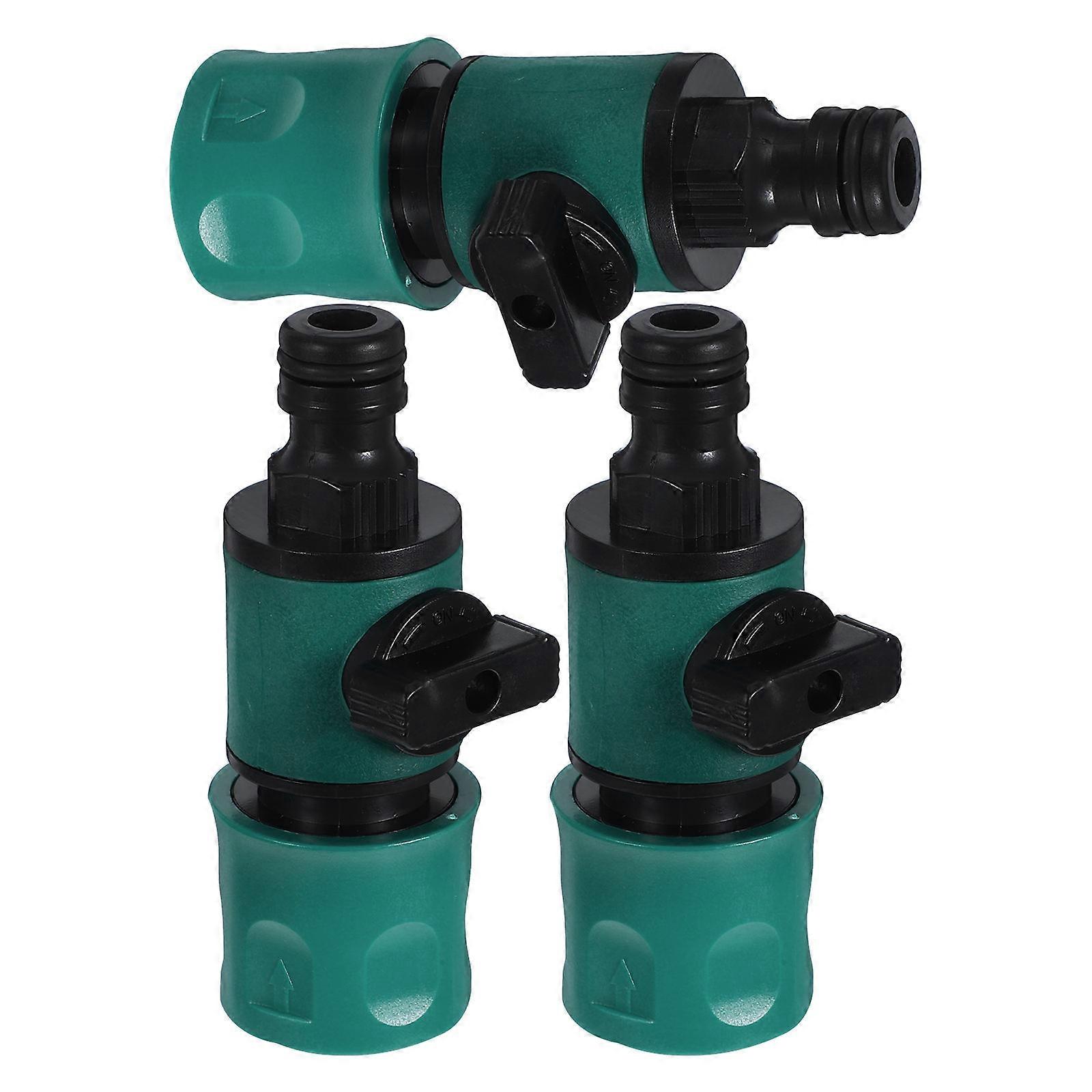 3 Piece Heavy Duty Garden Hose Shut Off Valve with Quick Connect Fitting for Water Pipe Control and Leak Prevention – Ideal for DIY and Professional