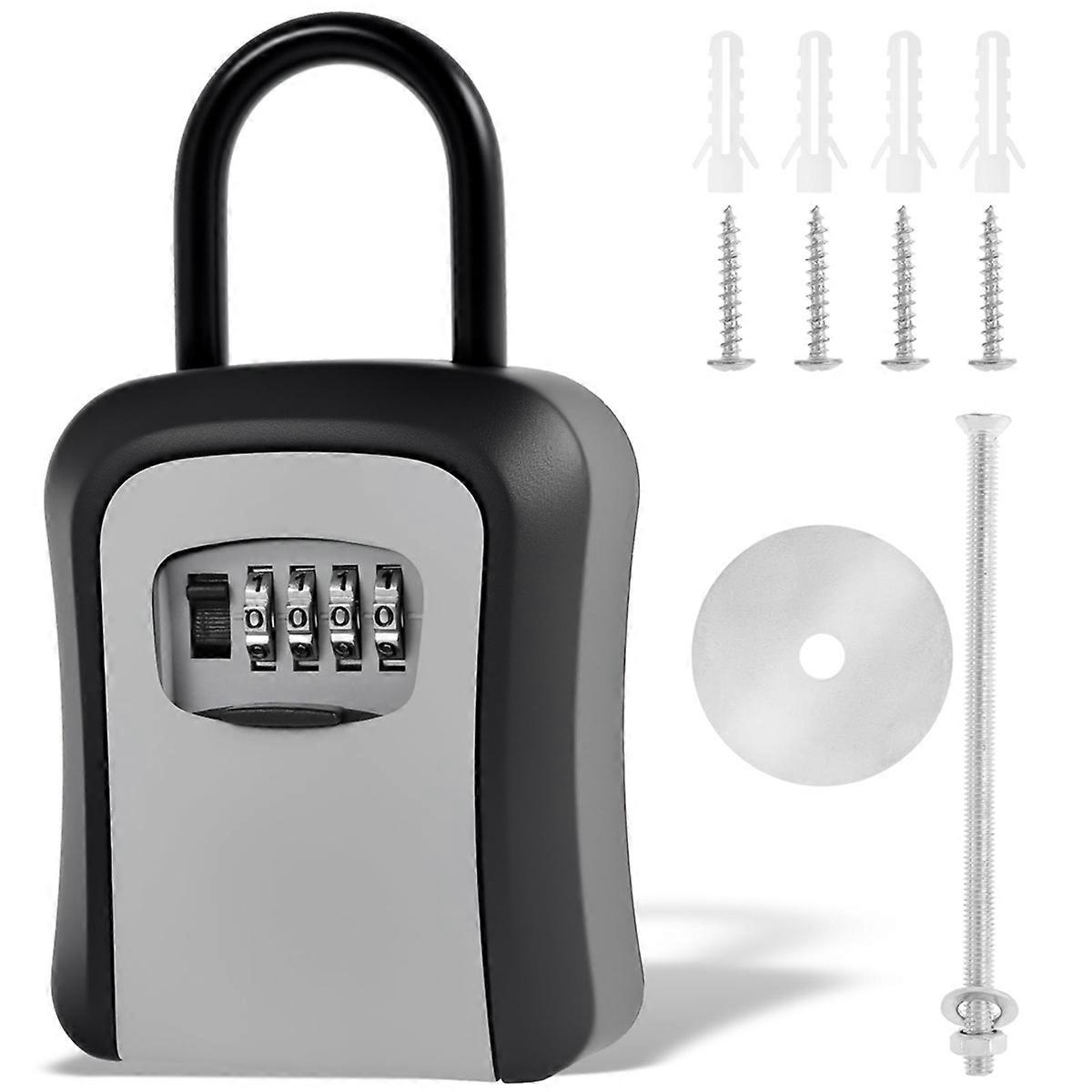 Magnetic Key Box for Under Car, 4 Digit Combination Code Magnetic Key Storage Holder, Magnet Key Lo