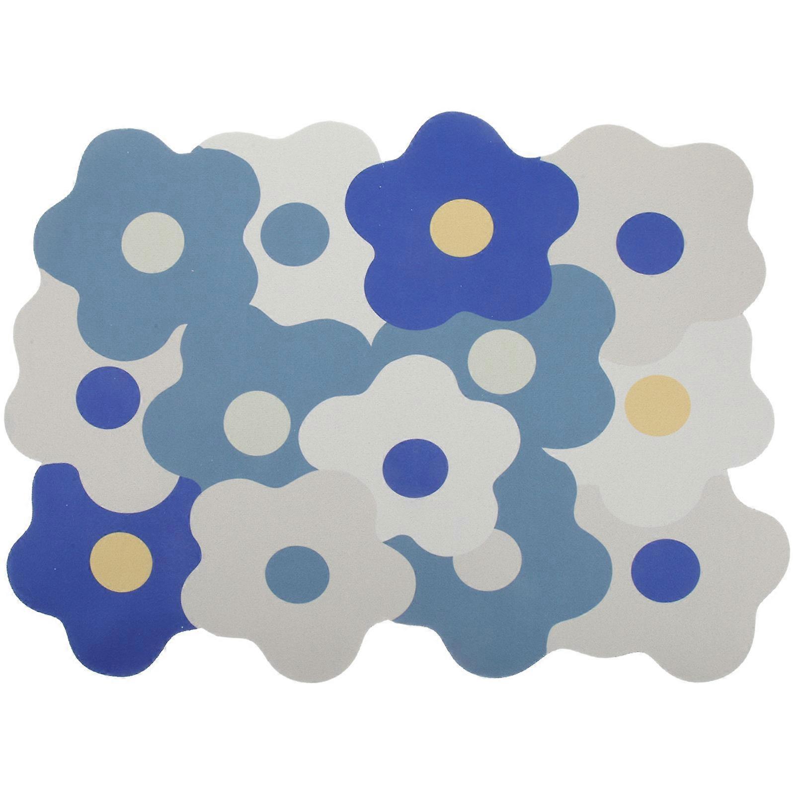 Tableware Drying Pads Practical Dry Pad Blue And White 39X29X03Cm Heat Insulation Non Slip 1Pack
