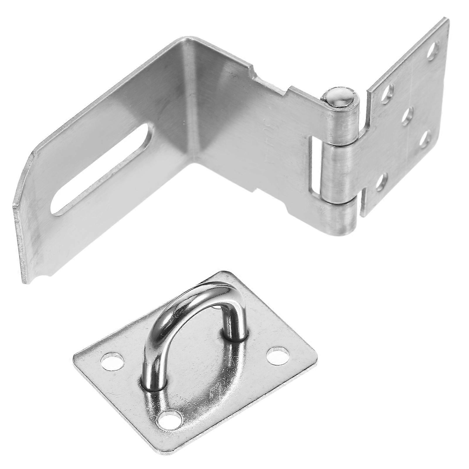 Heavy Duty Lock Hasp 4 Inch Padlock Latch for Cabinet Silver