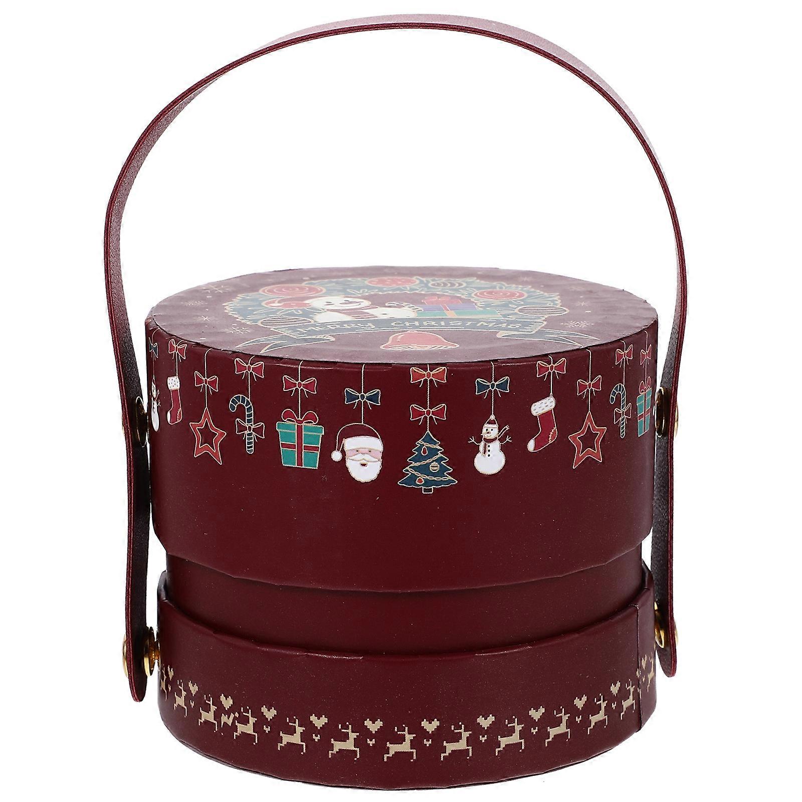 Wrapping Boxes Candy Apples Box Christmas Party Packaging Box Red 12.00X12.00X9.50CM Storage 1Pack