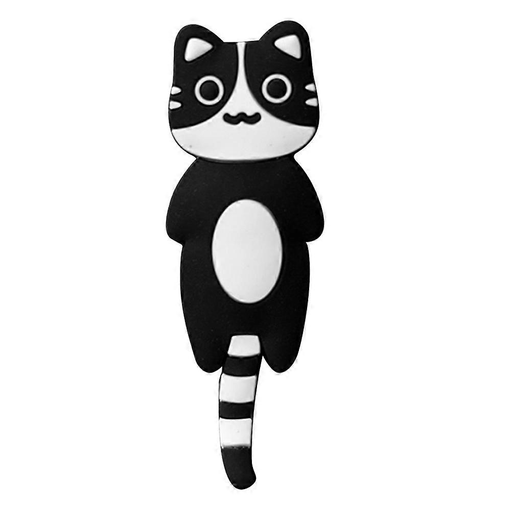 Cat Shape Magnetic Hook Creative Household Decor For Home Use Black 1PC