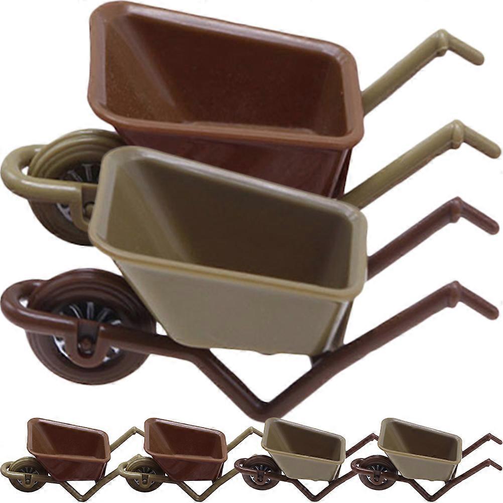 Miniature Toy Wheelbarrow Model Home Decoration Realistic Shape 6Pcs
