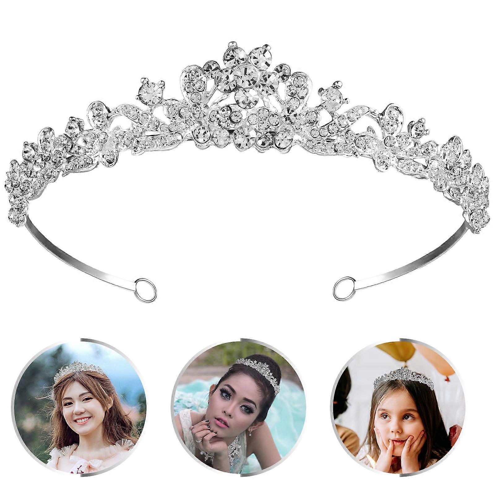 Tiaras For Wedding Rhinestone Crystal Flower Headband Bridal Accessory 1Set