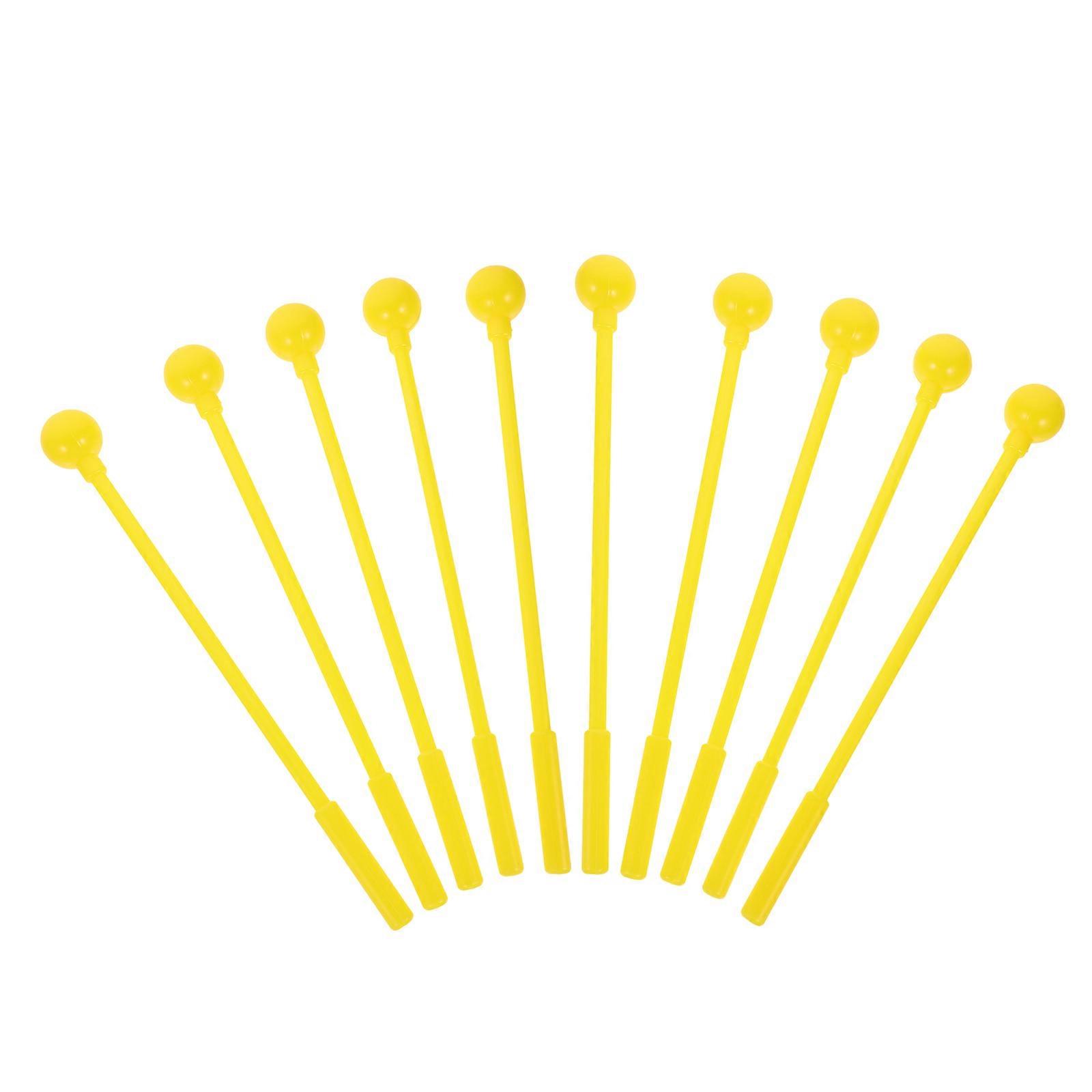 10pcs Drumsticks Set   Durable Percussion Mallets for Drum Instruments, Yellow Color, Music Accessories for Drumming Enthusiasts