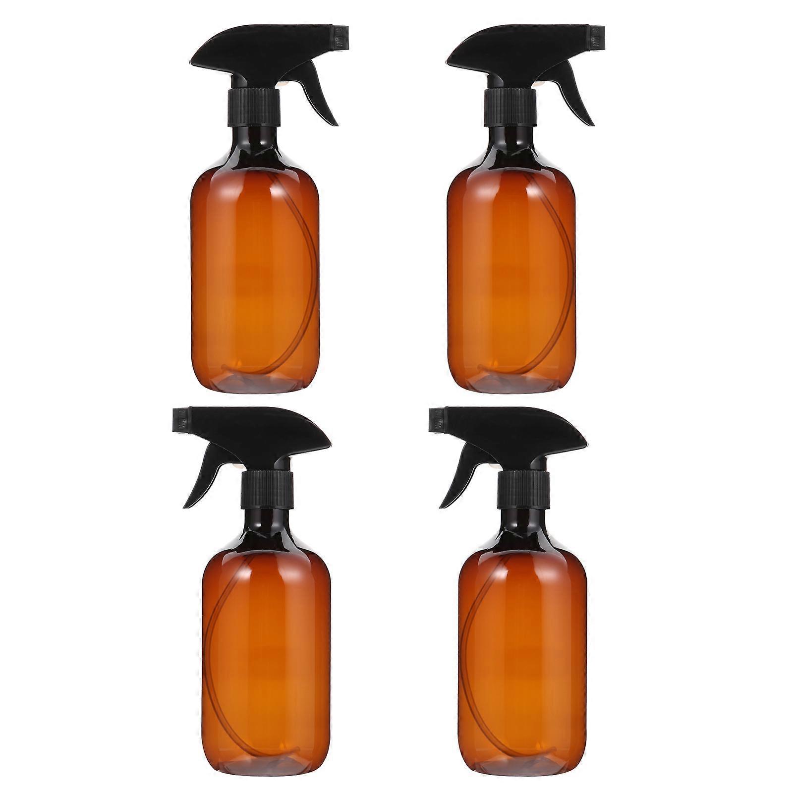 Spray Bottle Brown Pet Refillable Bottles for Storage 4Pcs 500ml Practical Set