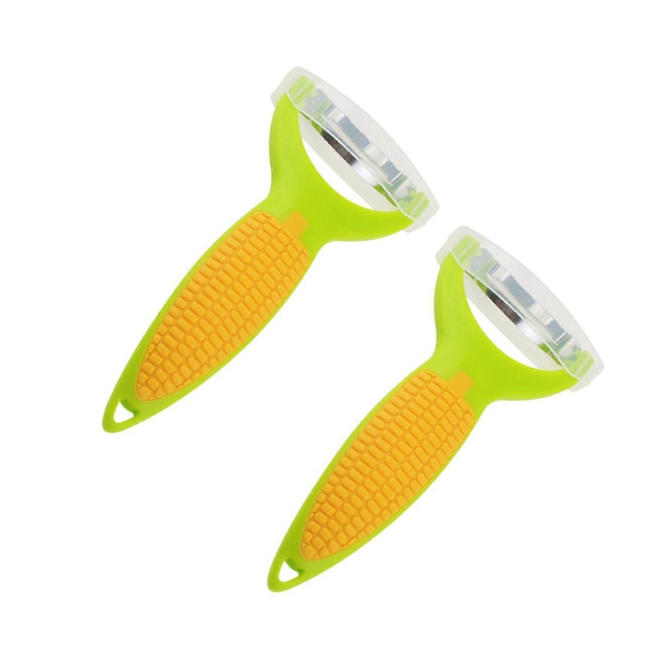 2 Pack Corn Cob Peeler Kitchen Tool with Ergonomic Handle for Safe and Easy Kernel Removal for BBQ and Cooking