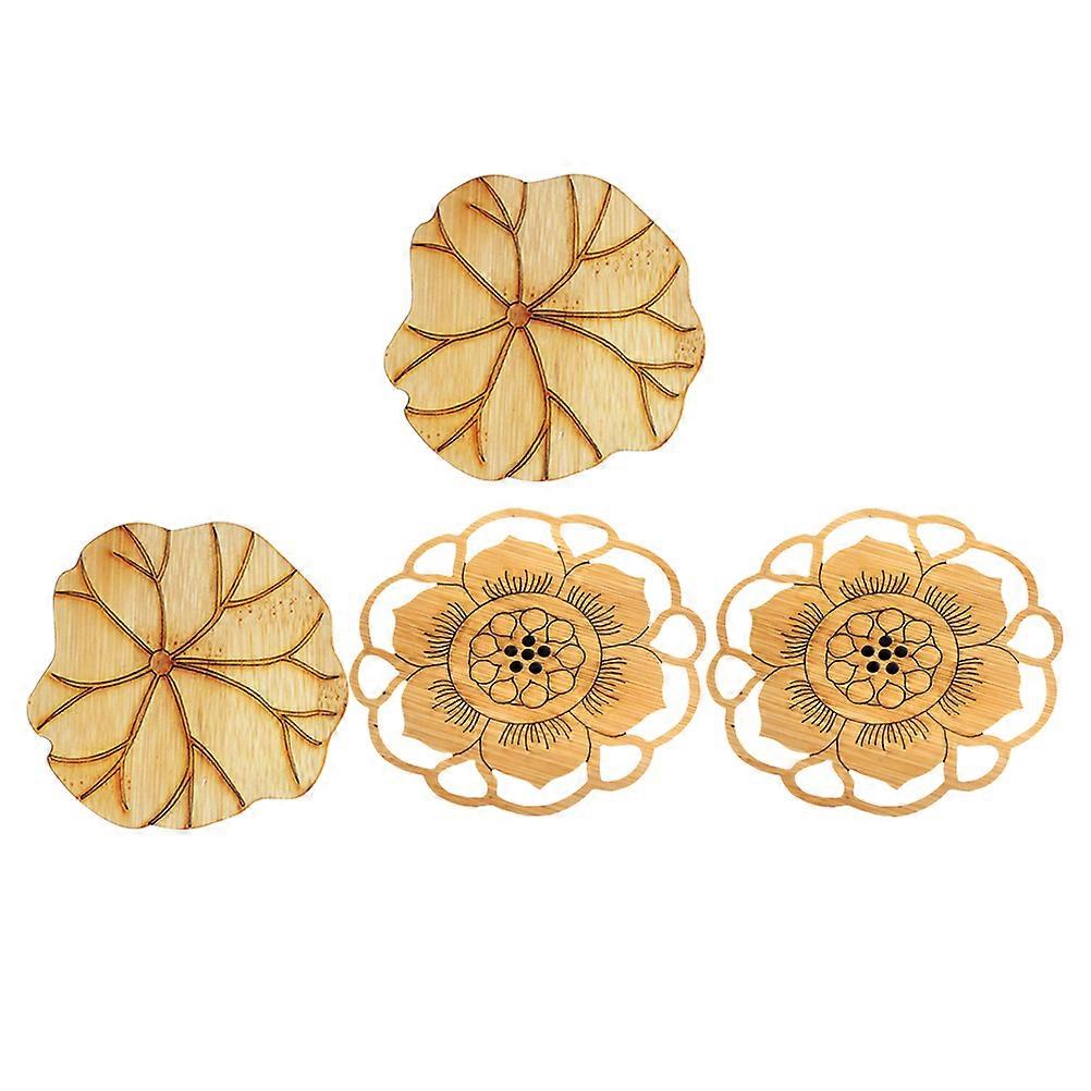 Pads Bamboo Round Shape Table Protection For Home Supplies 4Pcs