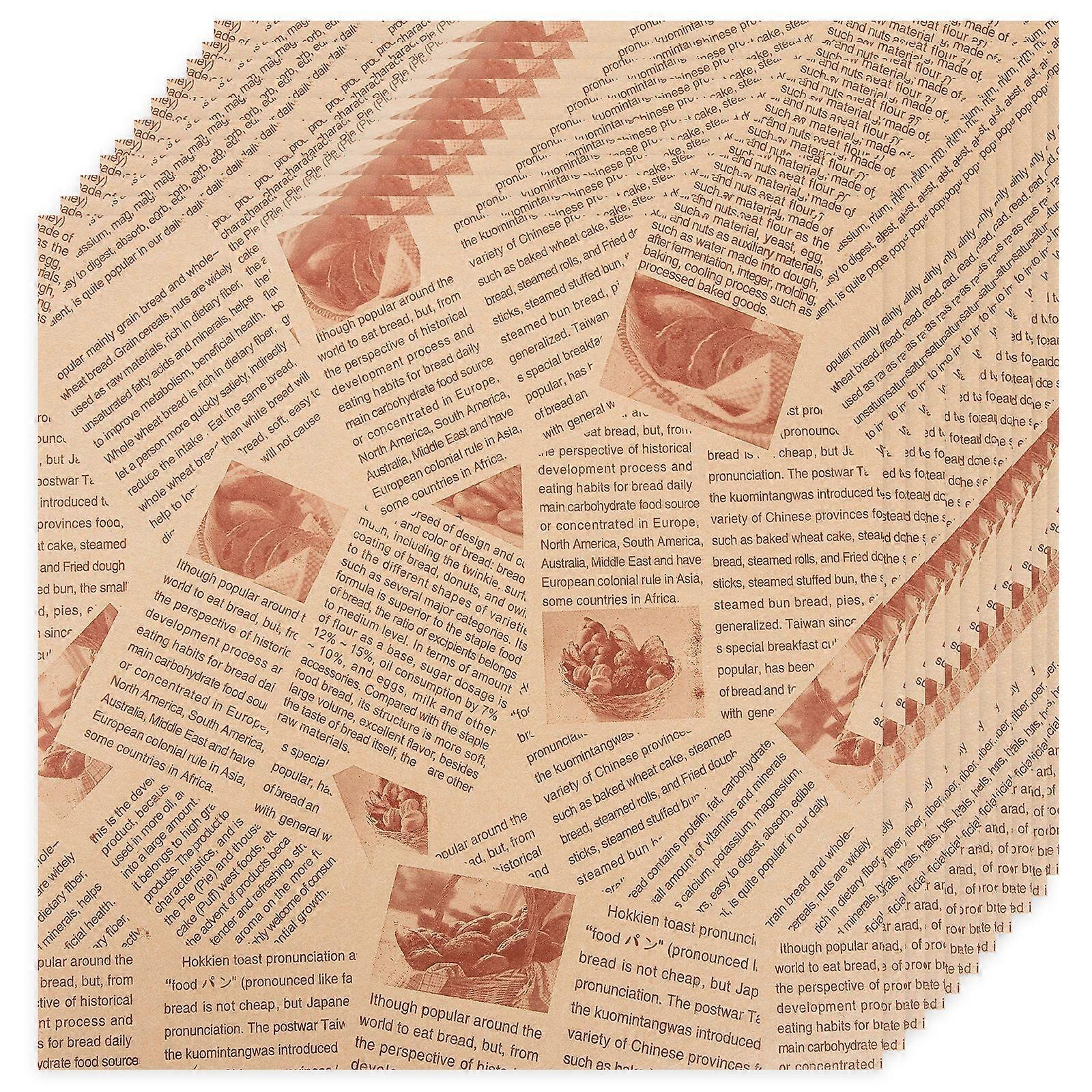 100pcs Deli Paper Newsprint Wax Paper Sheets Food Wrapping Paper Greaseproof Paper