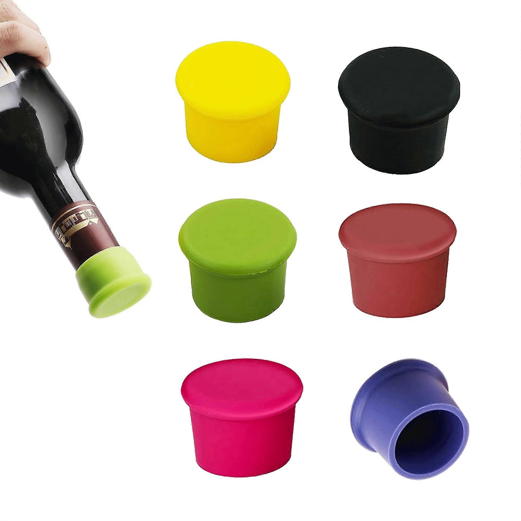 6 Pack Silicone Bottle Caps Reusable Leakproof Seal Keep Fresh Wine