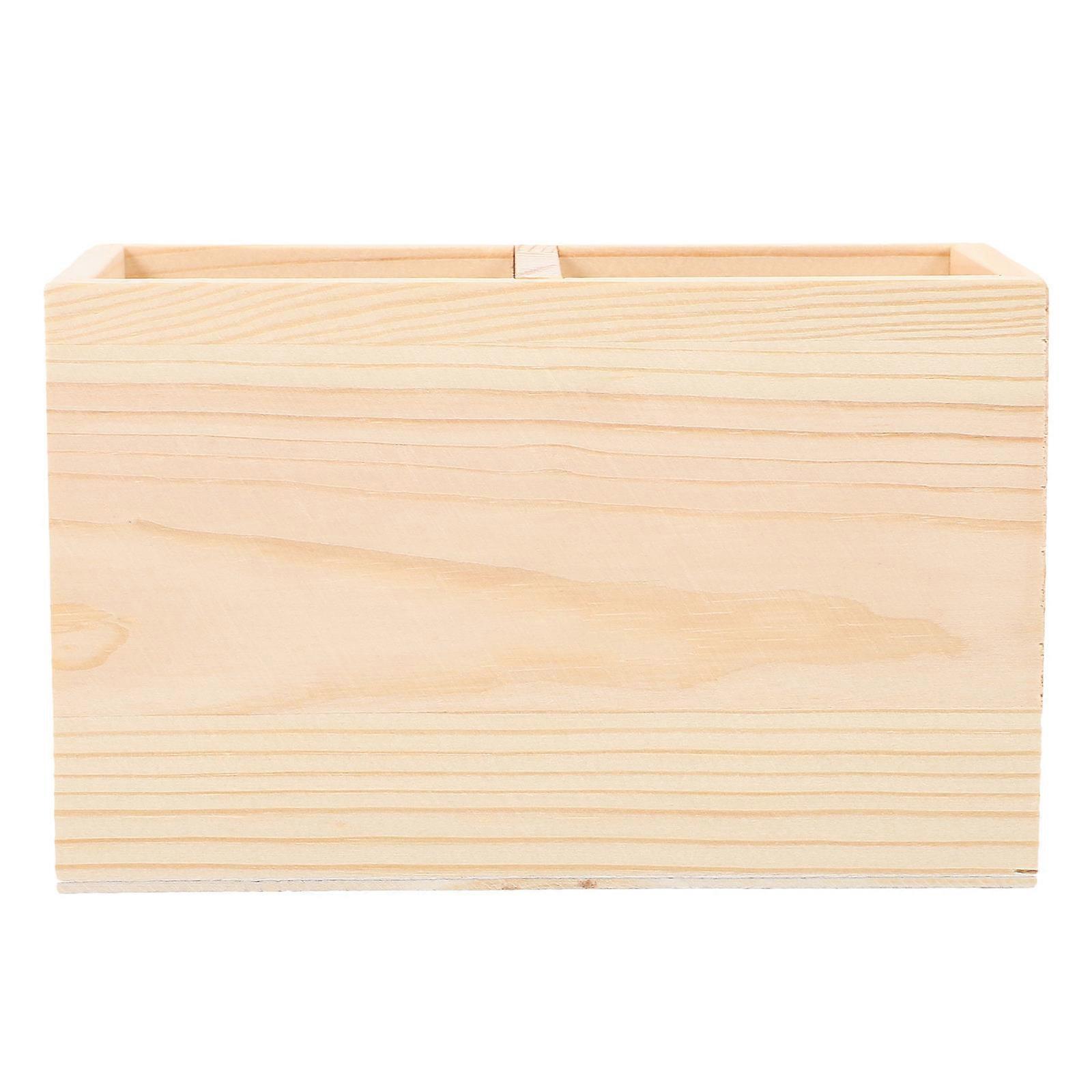 ペンコンテナウッド未完成無地ケースポットクラフトプロジェクトプレゼント大人の子供収納1セット