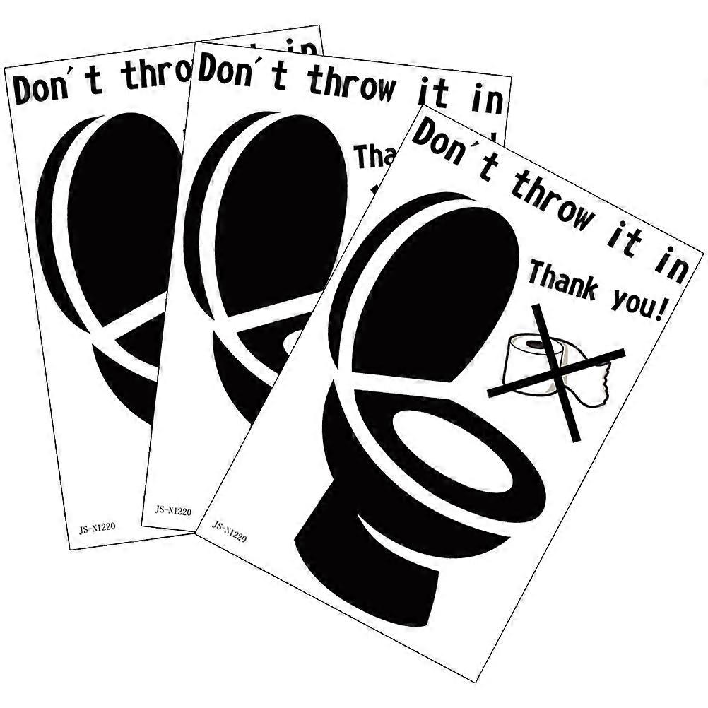 Bathroom Toilet Sticker PVC Material 3D Effect 3Pcs Home Decor