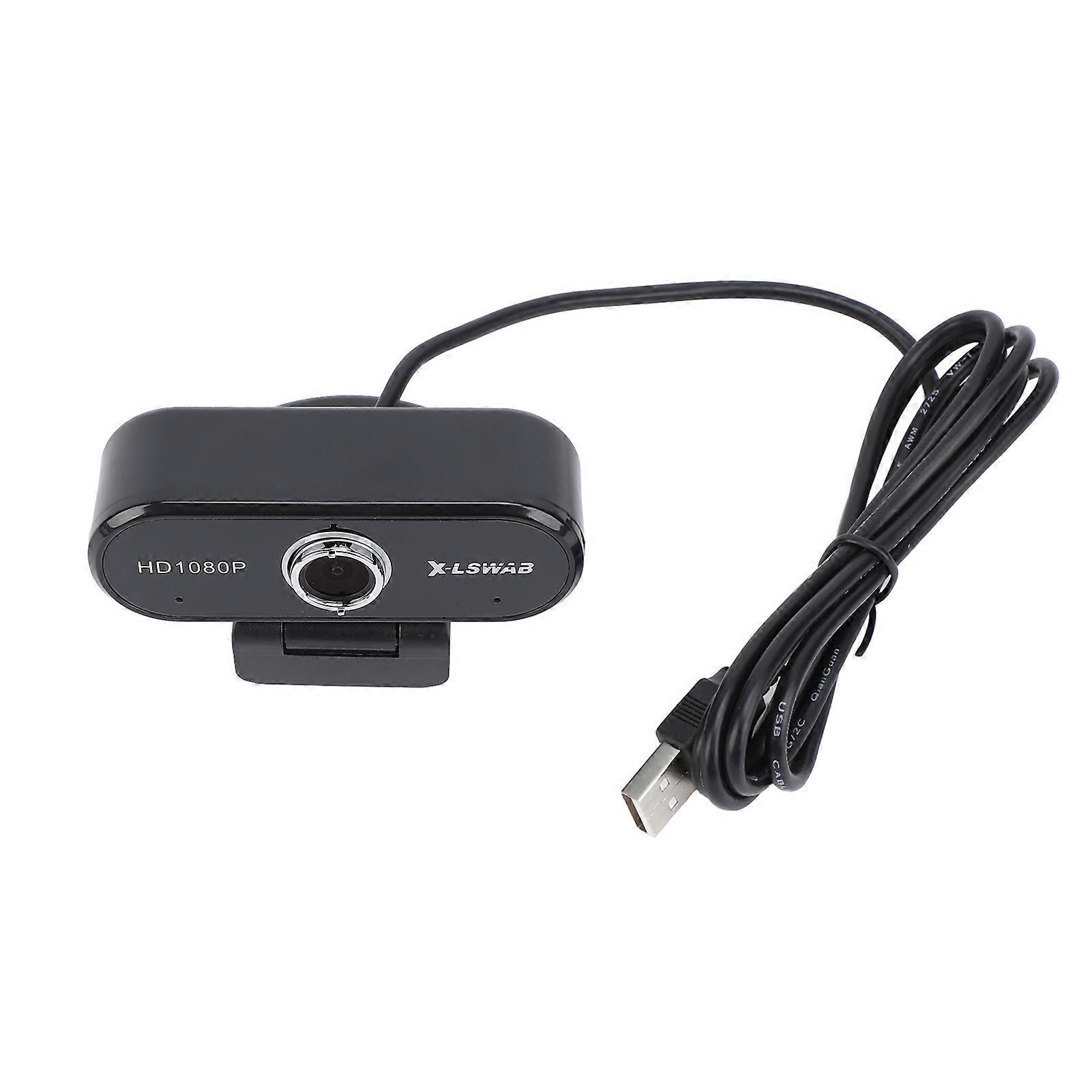 Webcam de bureau HD 1080p avec microphone, objectif grand angle, USB, pour appels vidéo et conférences
