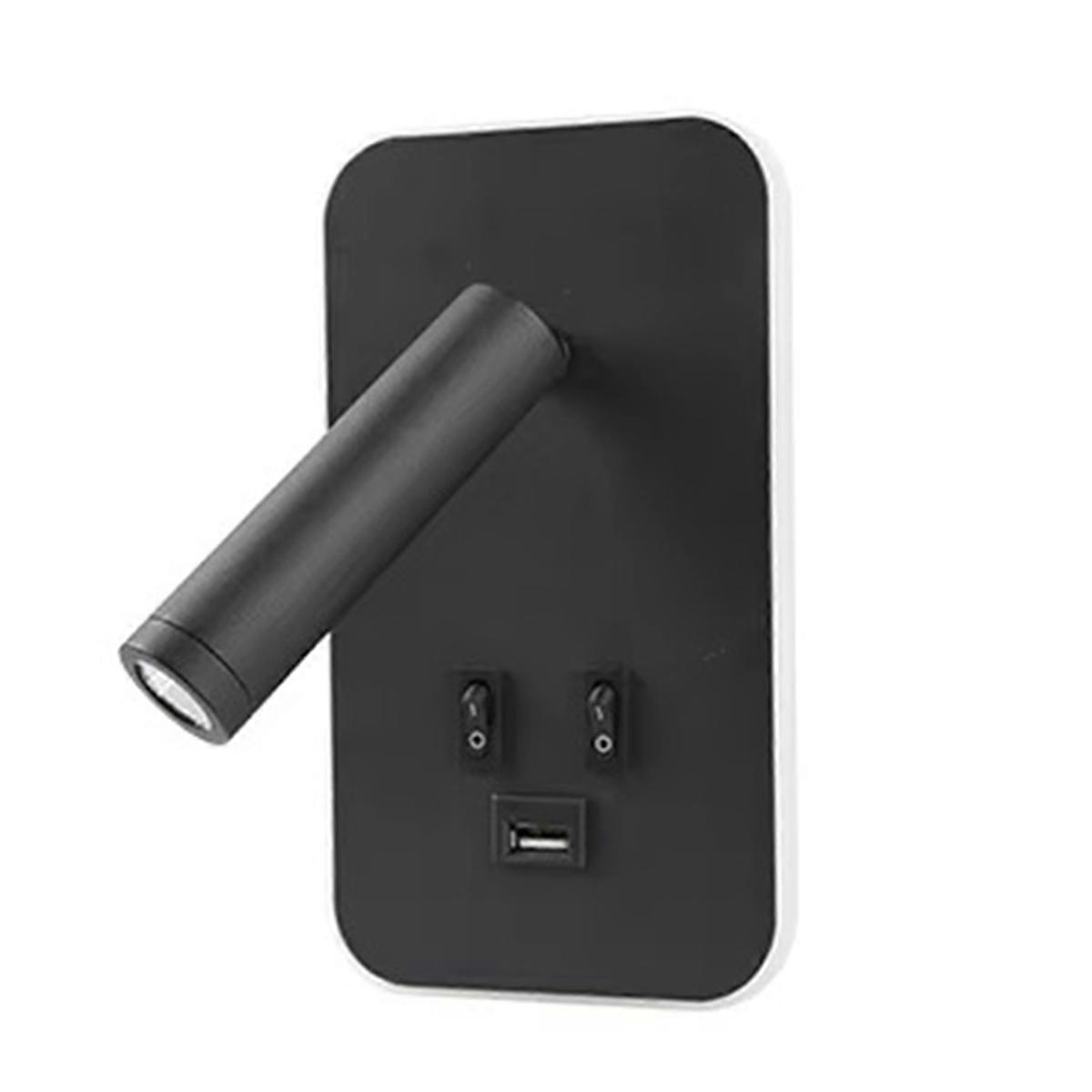 Bedside Wall Lamp with Switch USB Port Wall Mounted Spot Lights
