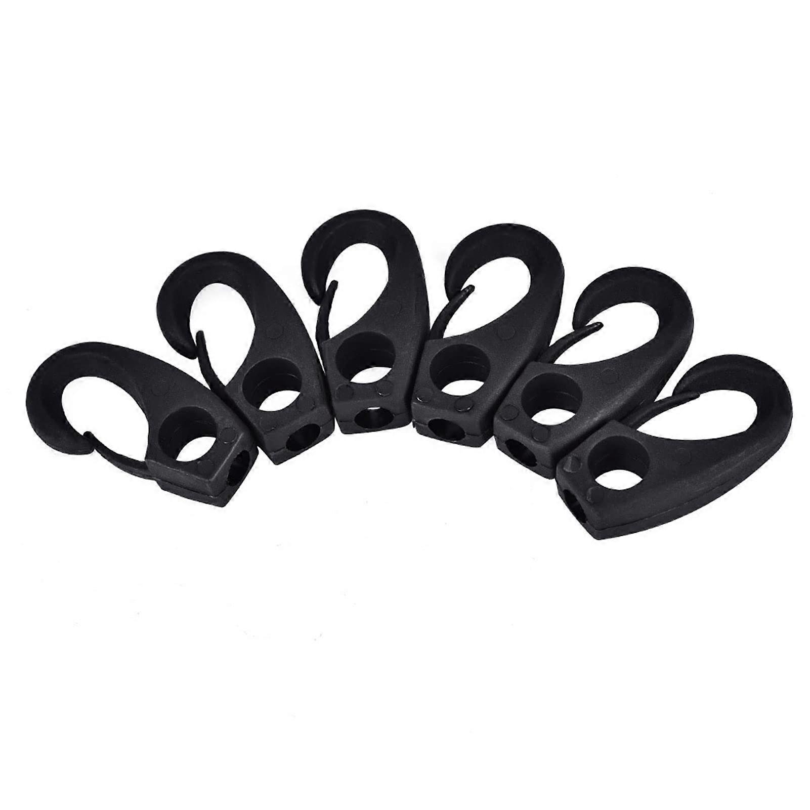 Nylon Lashing Hooks for Kayak Canoe Boats, HighQuality Reinforced Hooks for Boat Accessories, Black, 6 Pieces