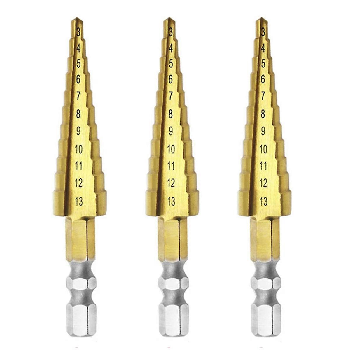 3-13mm HSS Straight Groove Step Drill Bit