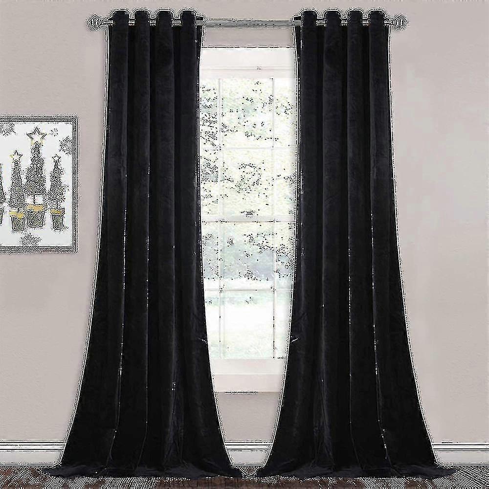 Luxury Thermal Insulated Drapes Thick Solid Living Efficient Blackout Curtain