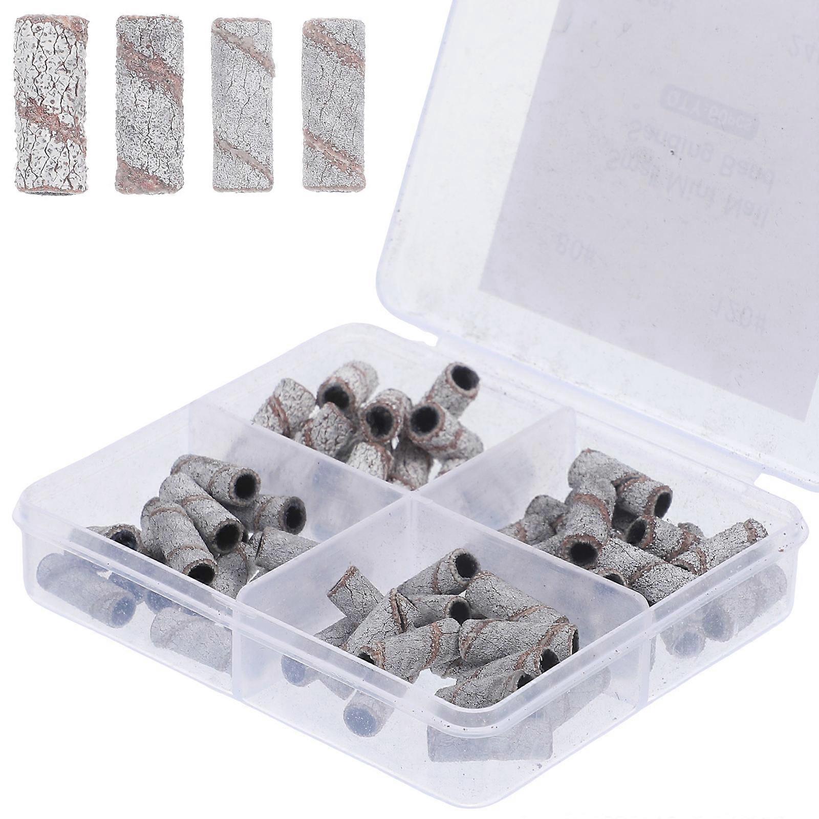 Small Size Nail Sanding Band Sanding Bands for Nail Drill Women Pedicure 1.2x0.5x0.5cm Grind 60Pcs