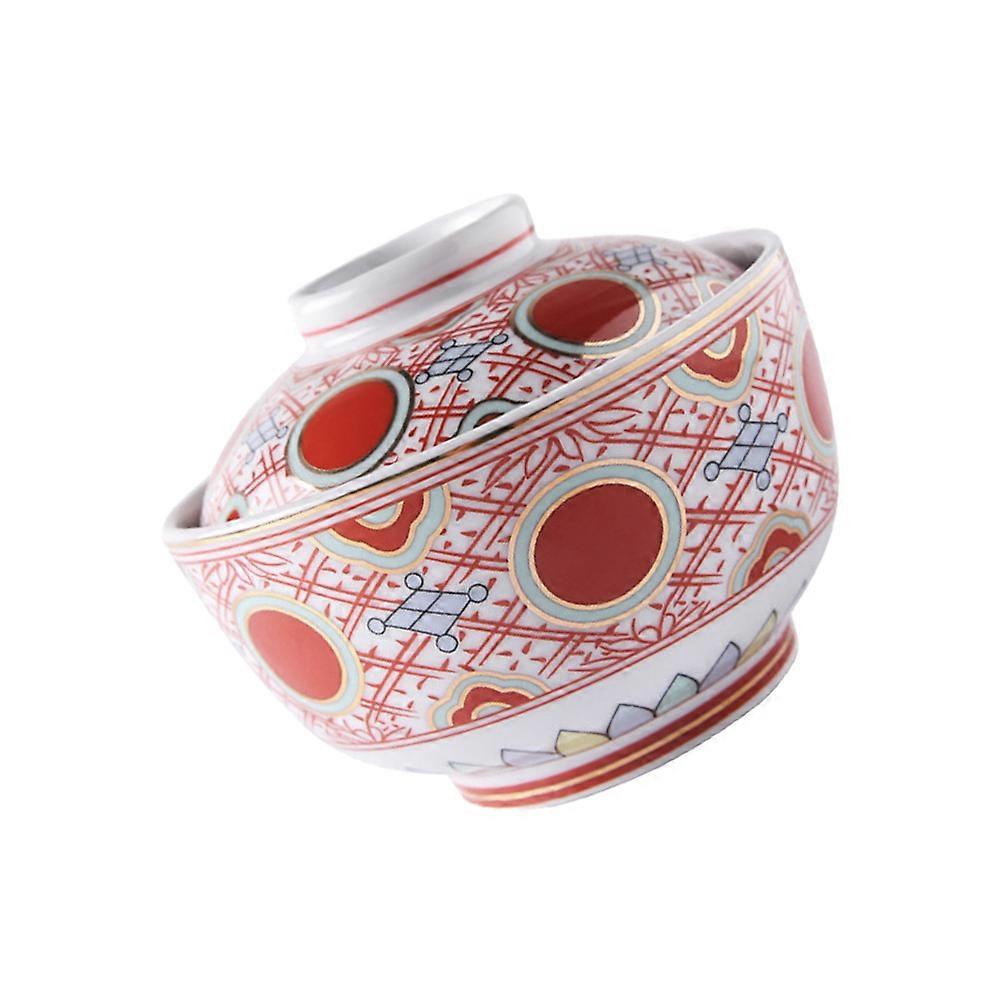 Vintage Soup Bowls Japanese Style Noodle Bowl With Lid Round Shape For General Users 1Set