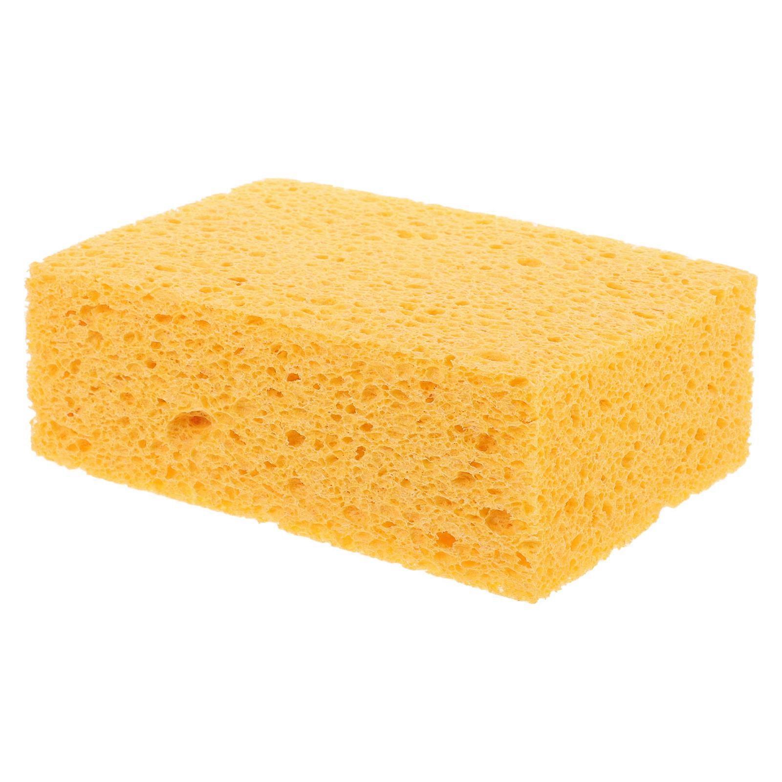 Multipurpose Scrub Sponges For Kitchenware Cleaning Households Rectangular Yellow 15.00X9.50X5.00CM Kitchen Scrubbing 1Pack
