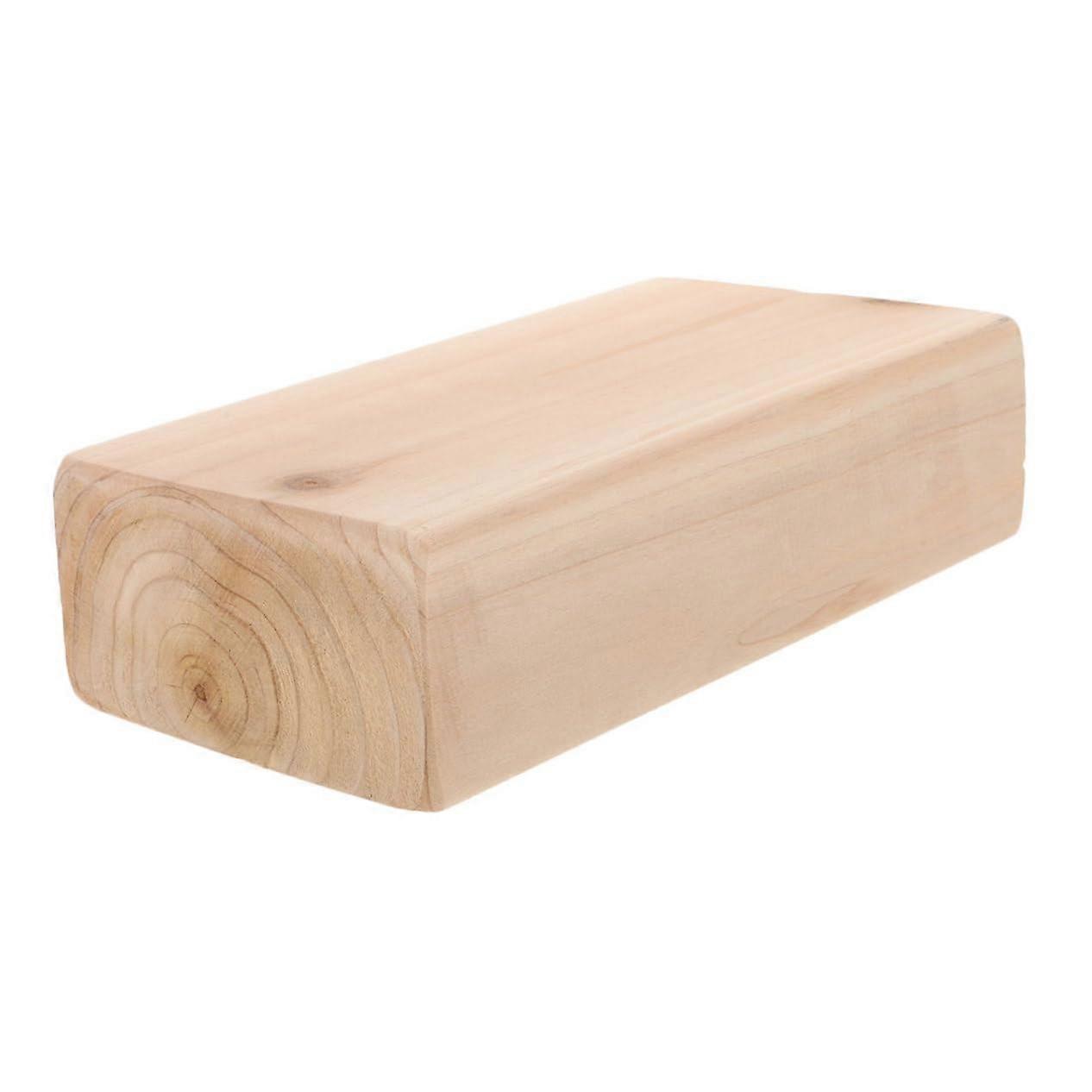 Yoga brick made of wood for all ages, sturdy and versatile exercise block for stretching legs and dance practice.