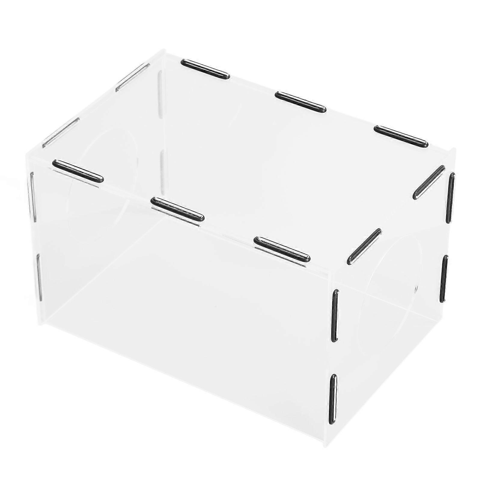 Enclosed Grinding Dust Box Acrylic with 2 Holes Highly Transparent Rectangle Table Polisher Dust Box for Engraving 