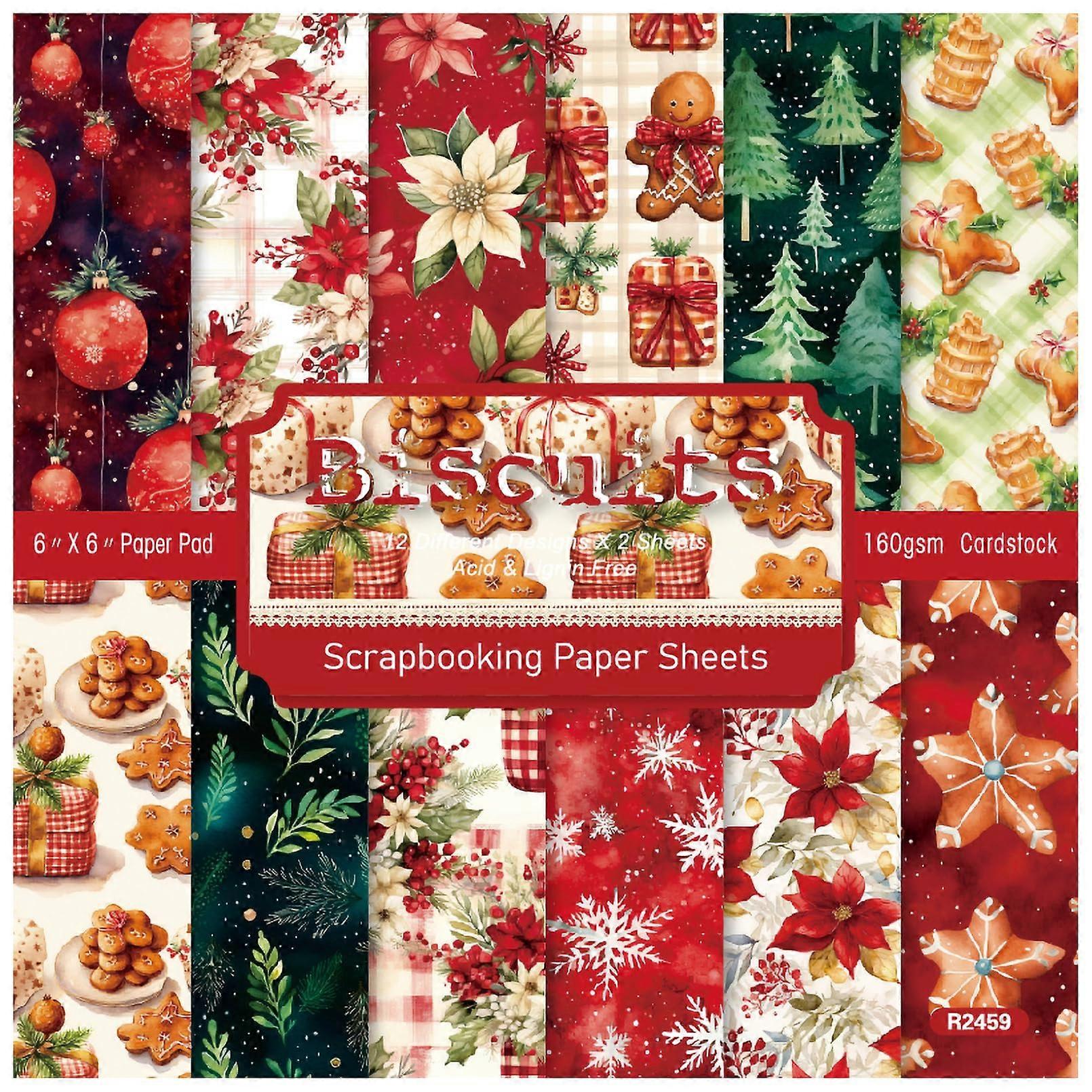 Album Hintergrund Cardstock Scrapbook Pad 6"x6" Glitter Confetti Paper Pack 48 Sheets Snowflake Pattern Single-Sided