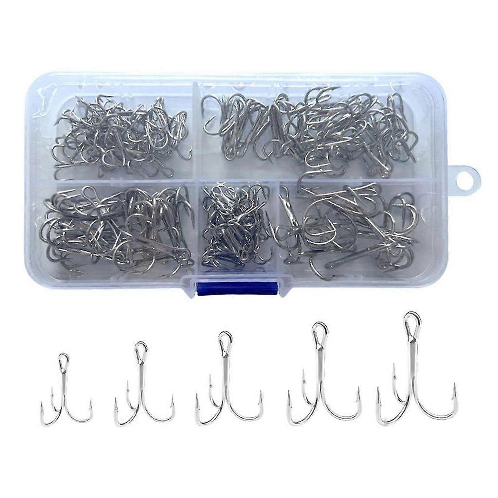 2#-10# Round Bent Treble Saltwater Carbon Steel Fishhooks Solid Treble Hooks