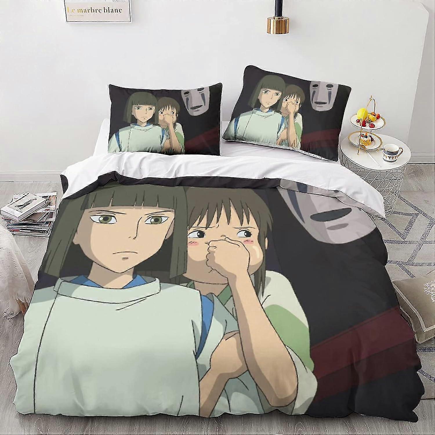 3D Printed Duvet Cover Bedding Set for Anime Characters with Easy Care Designs and Pillow Case with Zip