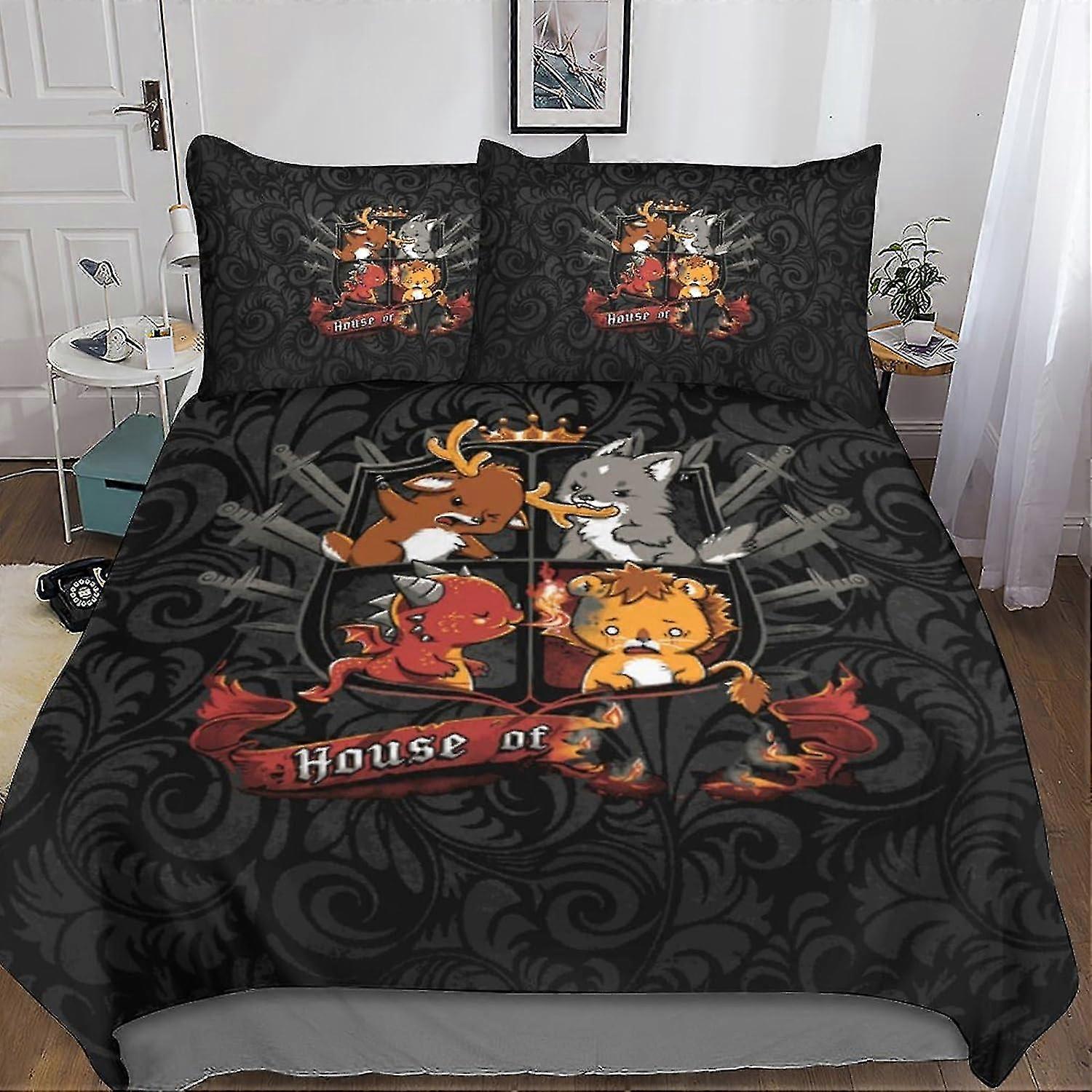 3D Printed Fantasy Bedding Set with Duvet Cover and Pillowcase, Soft Microfiber Comforter Cover, 3 Piece Set