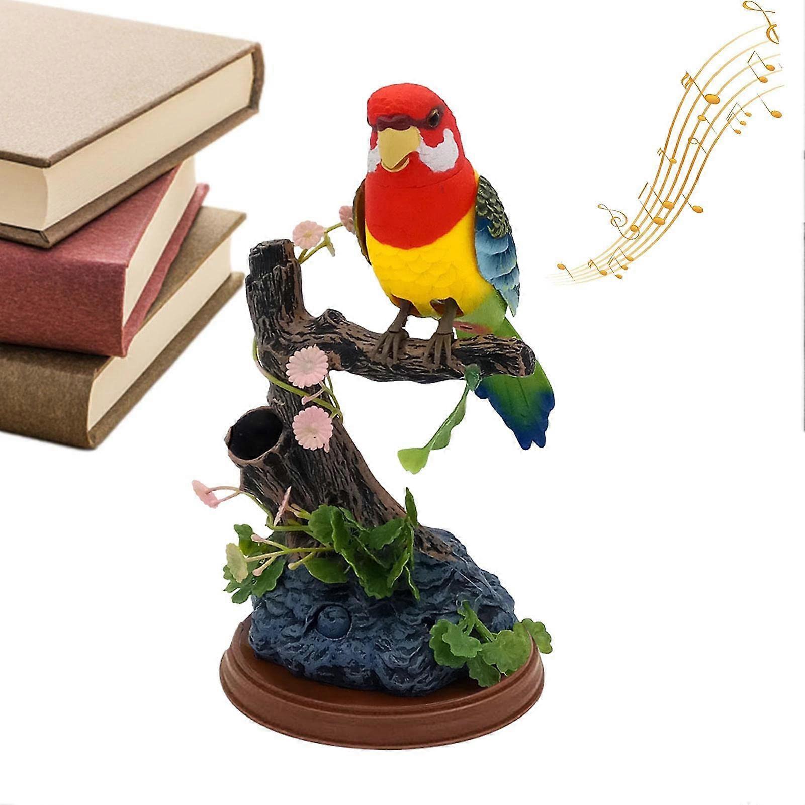 Electronic Parrot Toy for Parakeets - Interactive Toy with Branch, Repeat Function and Electronic Stimulation