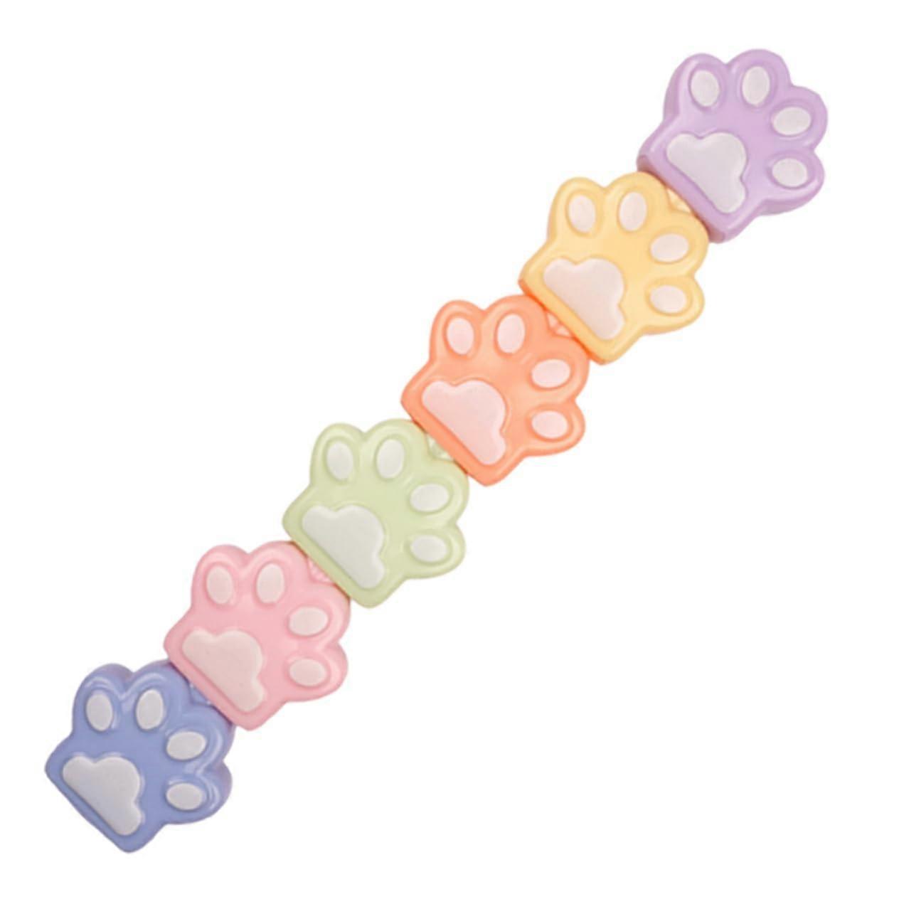 Cat Paw Highlighter Set - Colourful Cat Lover Marker Pens, Small Plastic Highlighters with Cat Motif, Gift for Cat Lovers